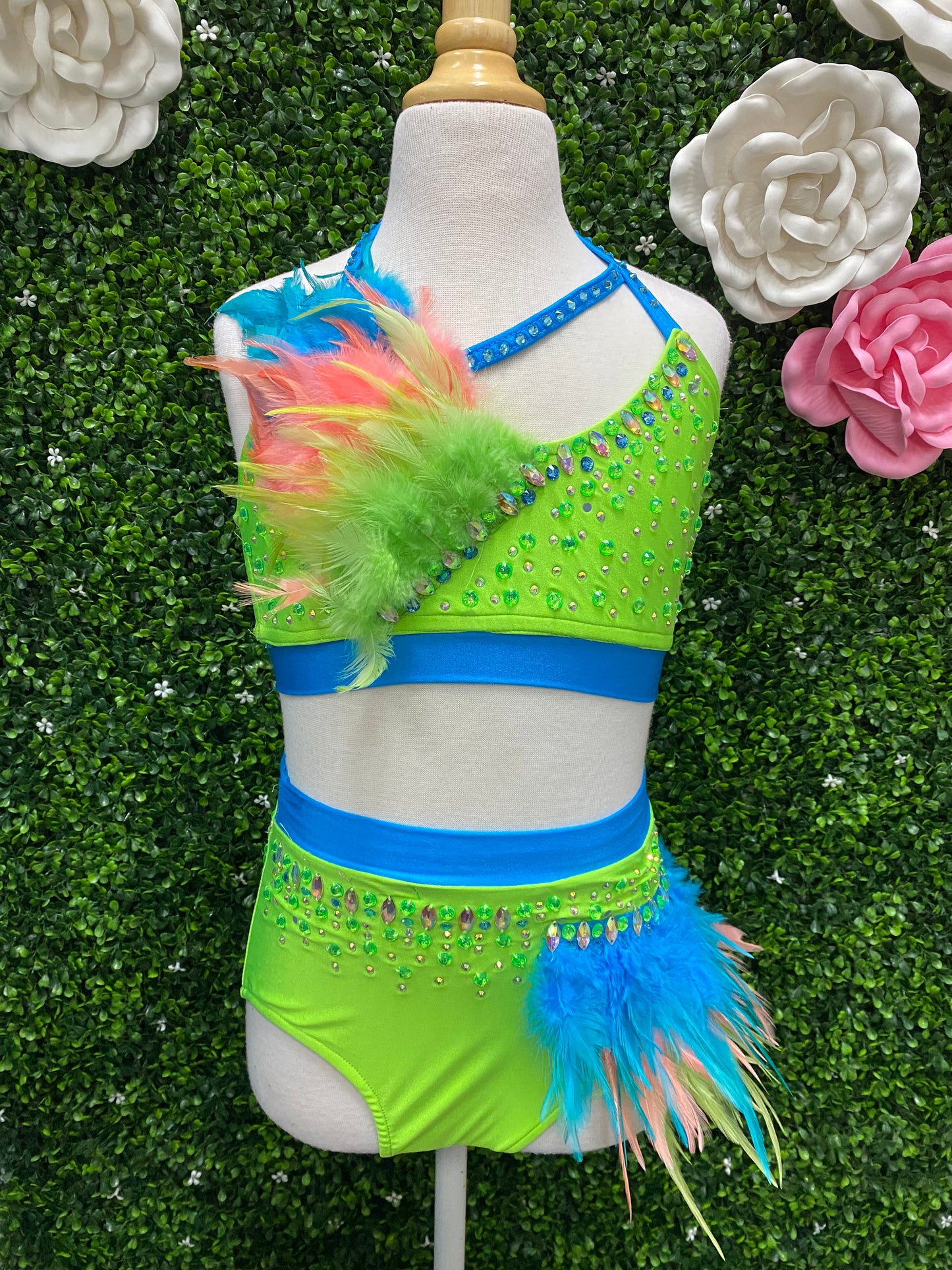 Child X-Large Green Blue 2 Piece Costume