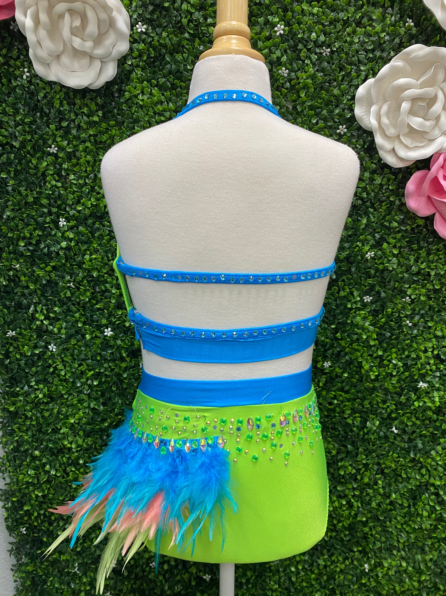 Child X-Large Green Blue 2 Piece Costume
