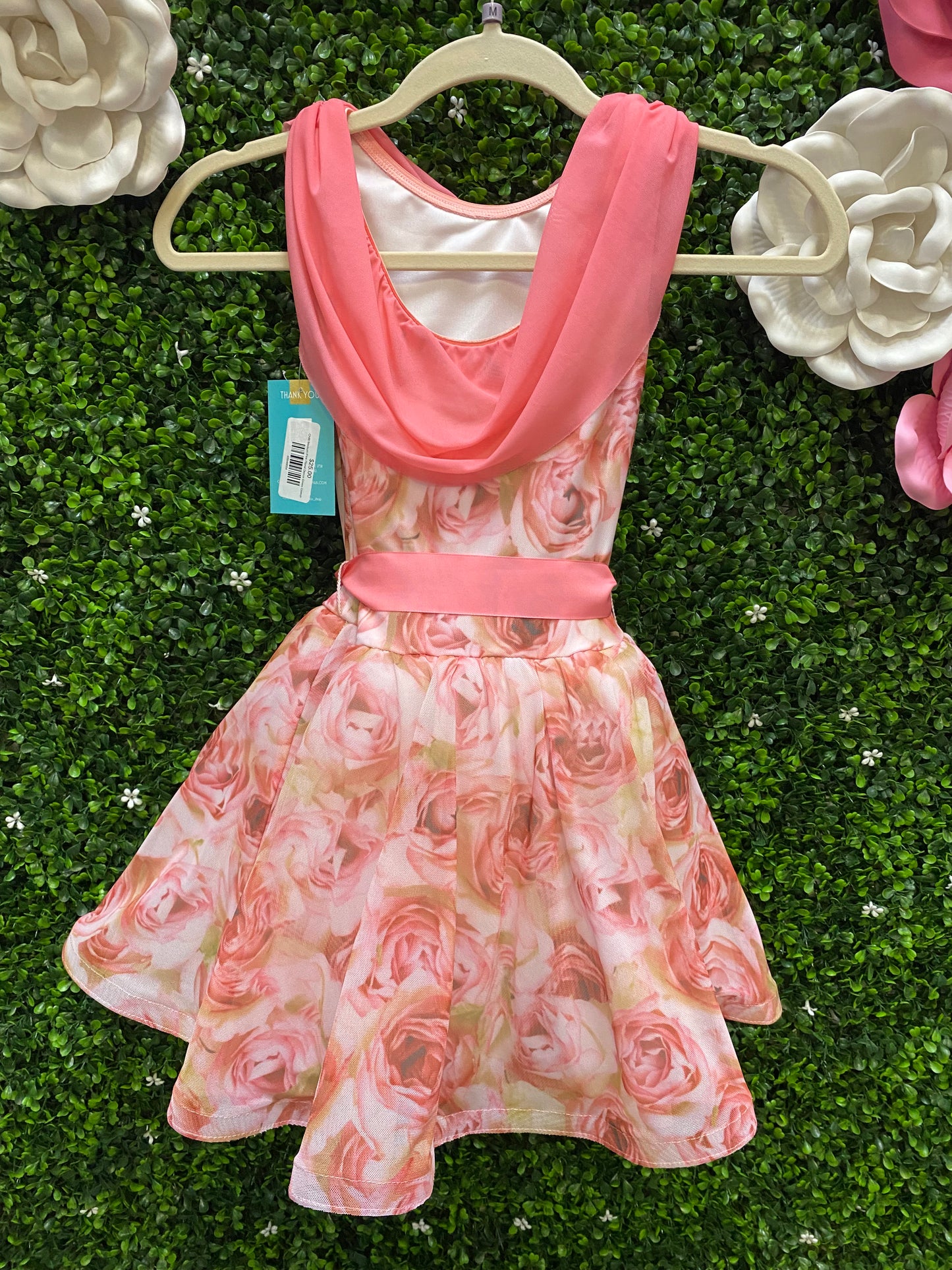 Child Medium Pink Floral Dance Dress Costume