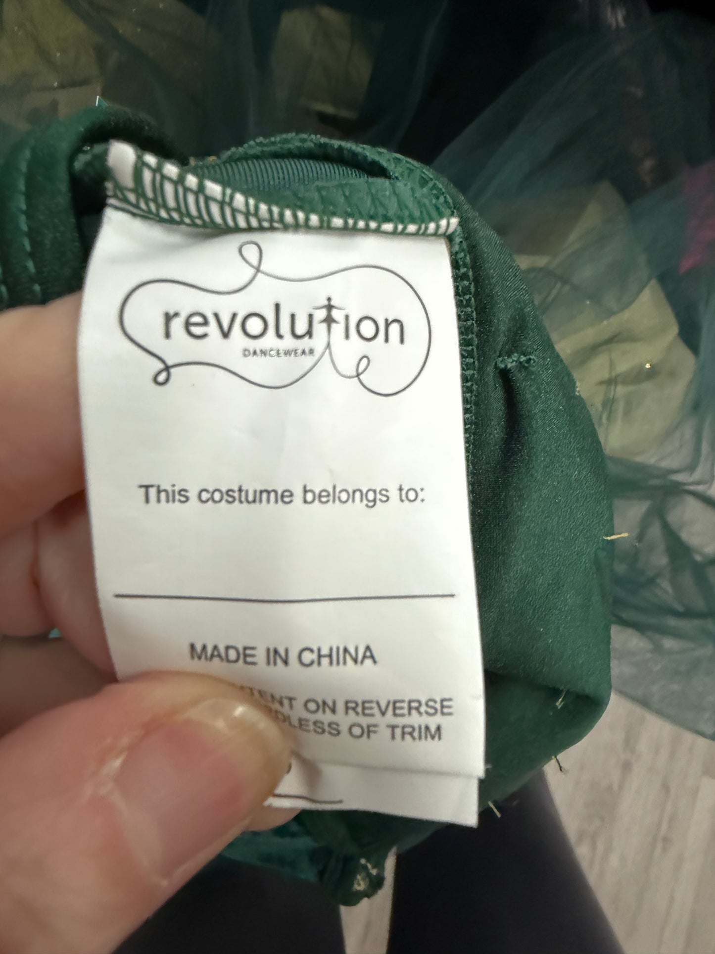Adult Small Green and Gold Ballet Costume