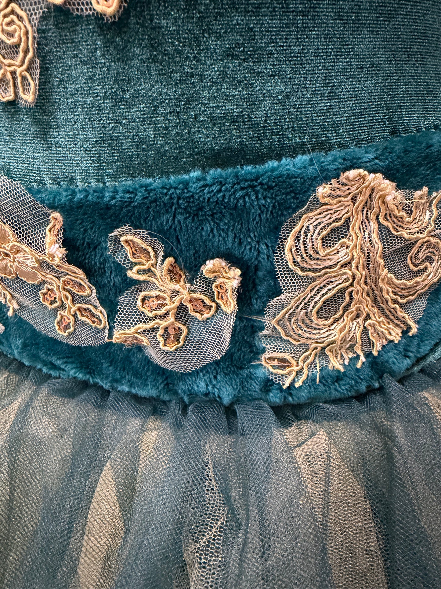 Adult Small Green and Gold Ballet Costume