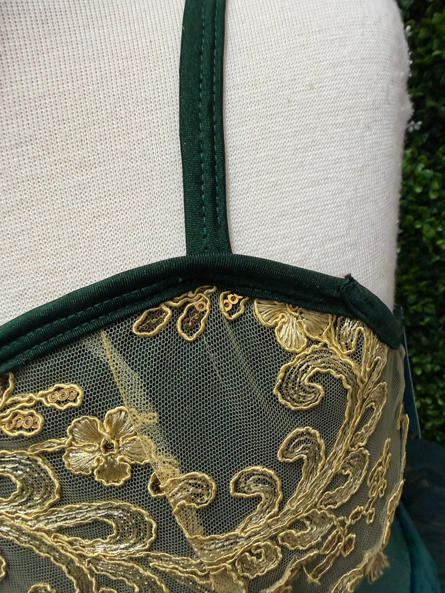 Adult Small Green and Gold Ballet Costume