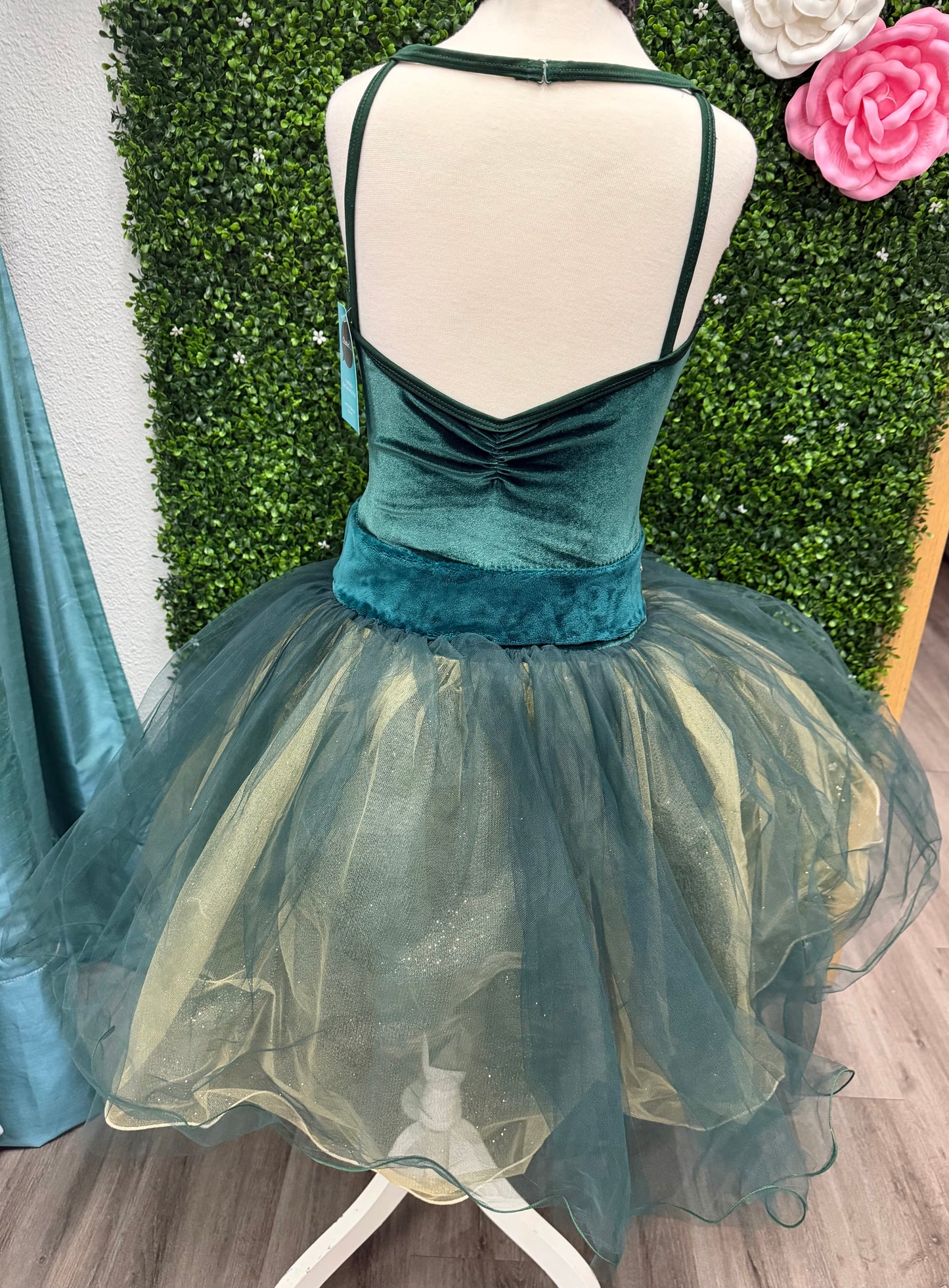 Adult Small Green and Gold Ballet Costume
