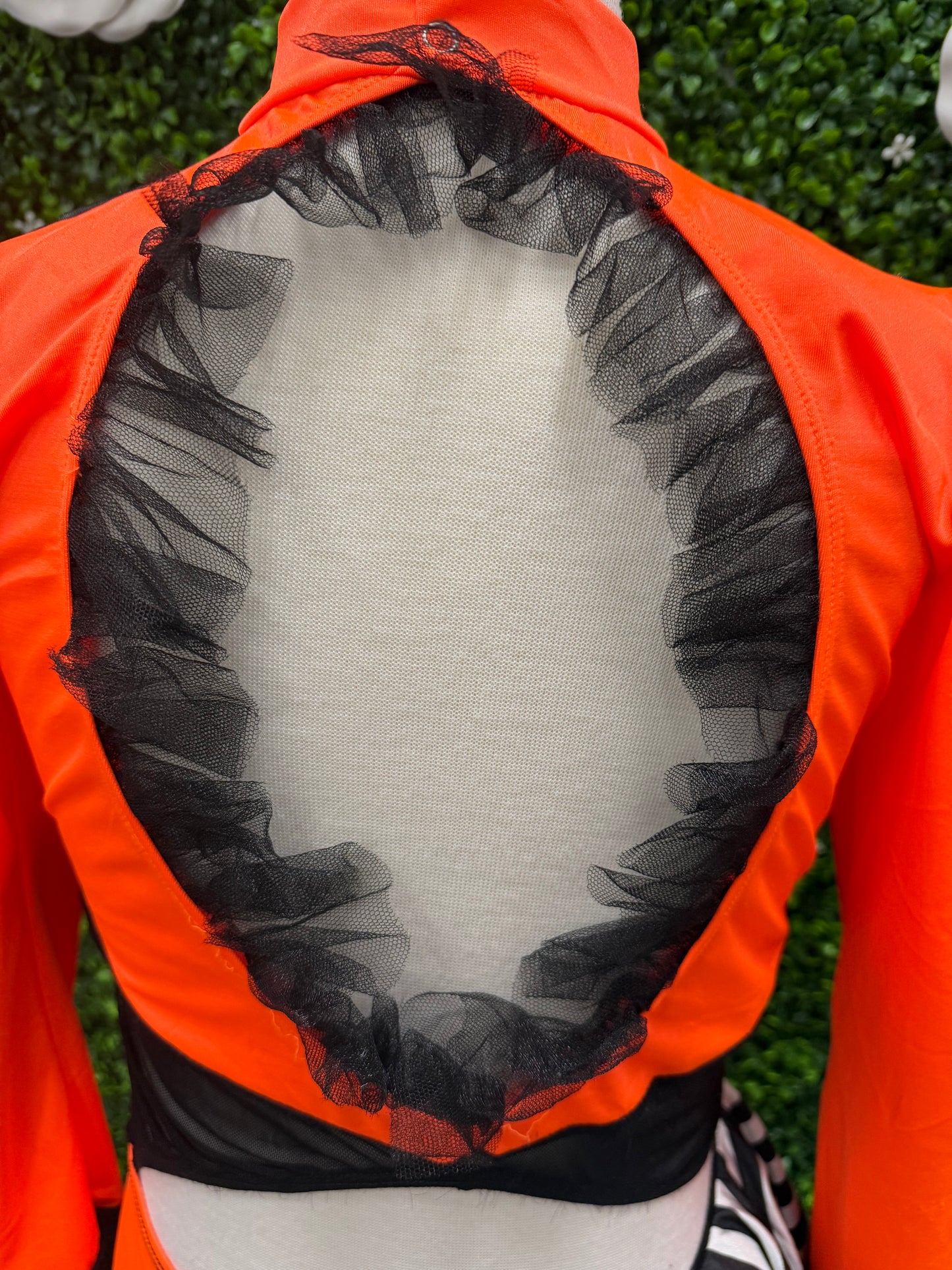 Adult Medium Orange and Black Leotard Costume