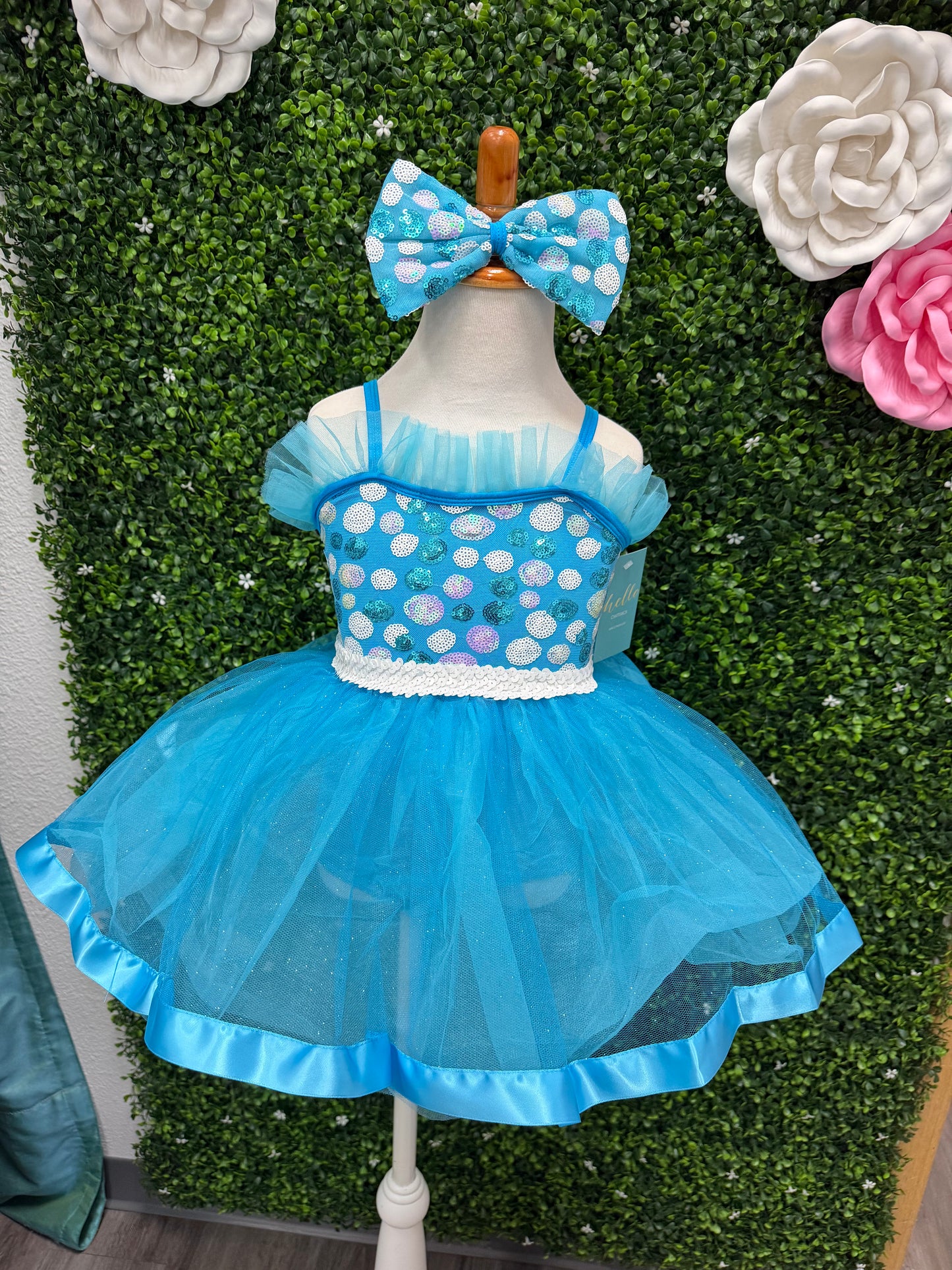 Child X-Small Blue Polka dot Costume