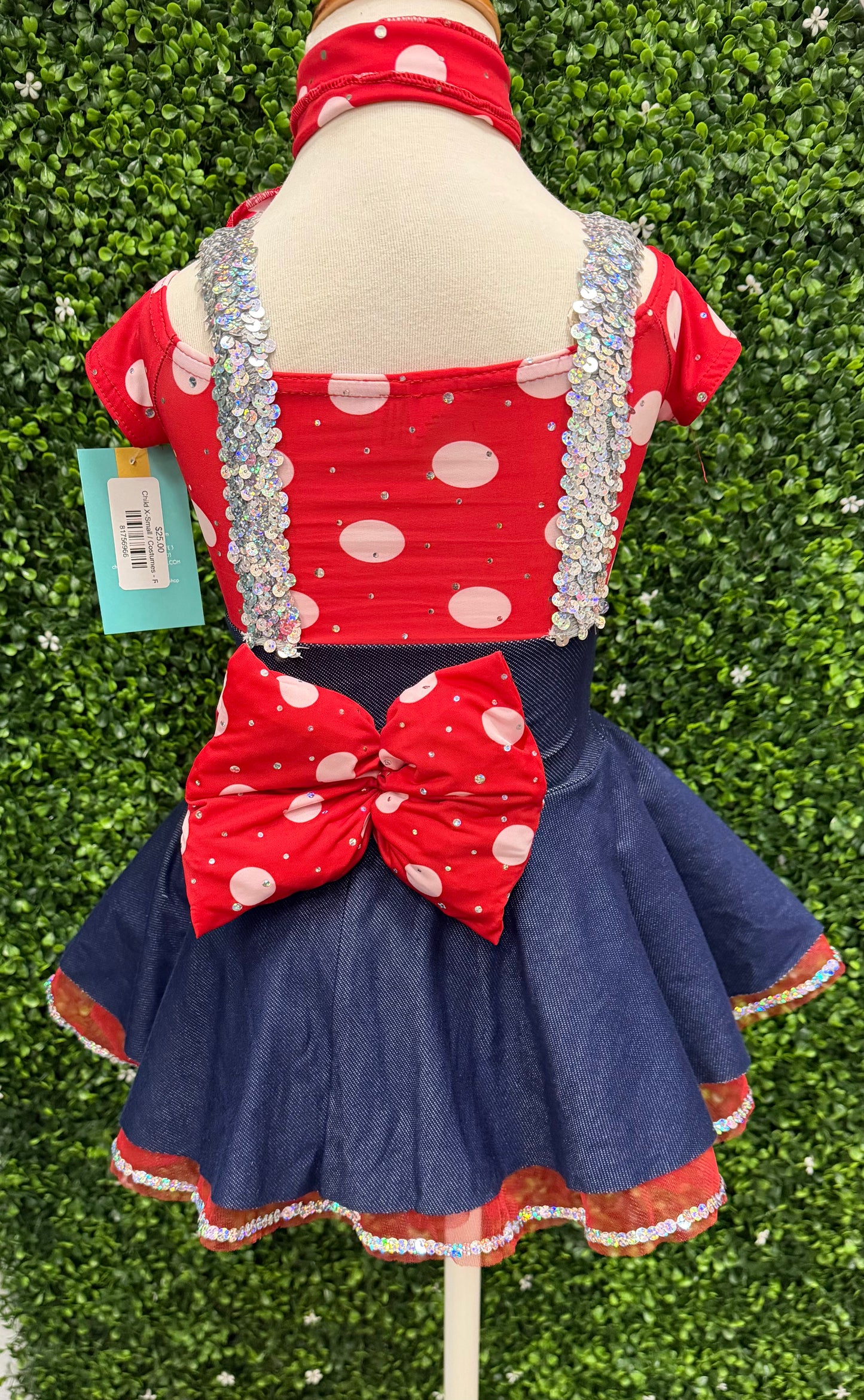 Child X-Small Red Denim Polkadot Costume