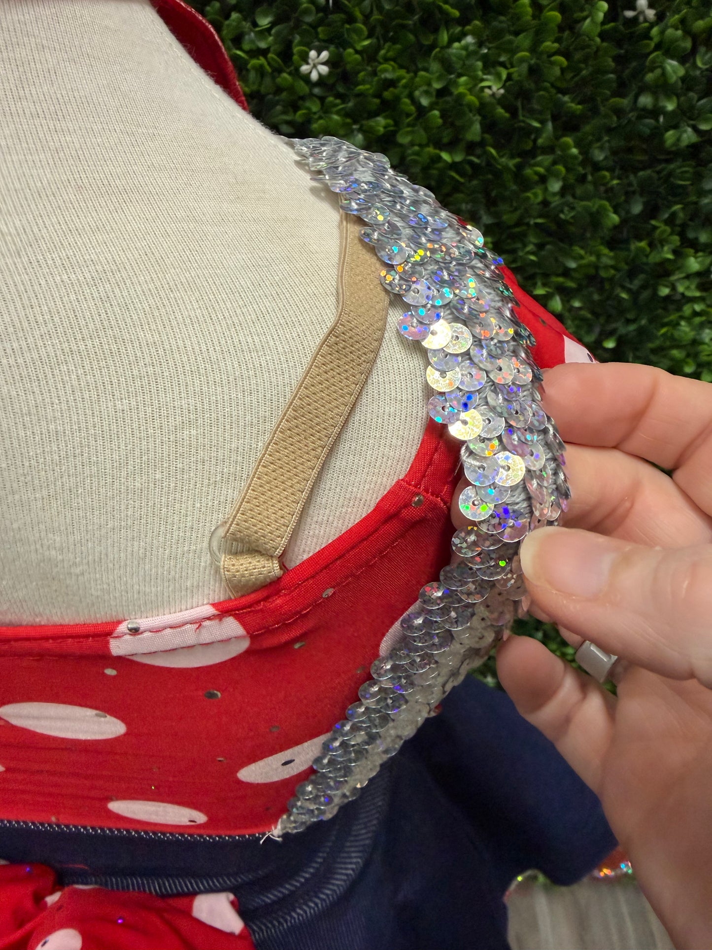 Child X-Small Red Denim Polkadot Costume