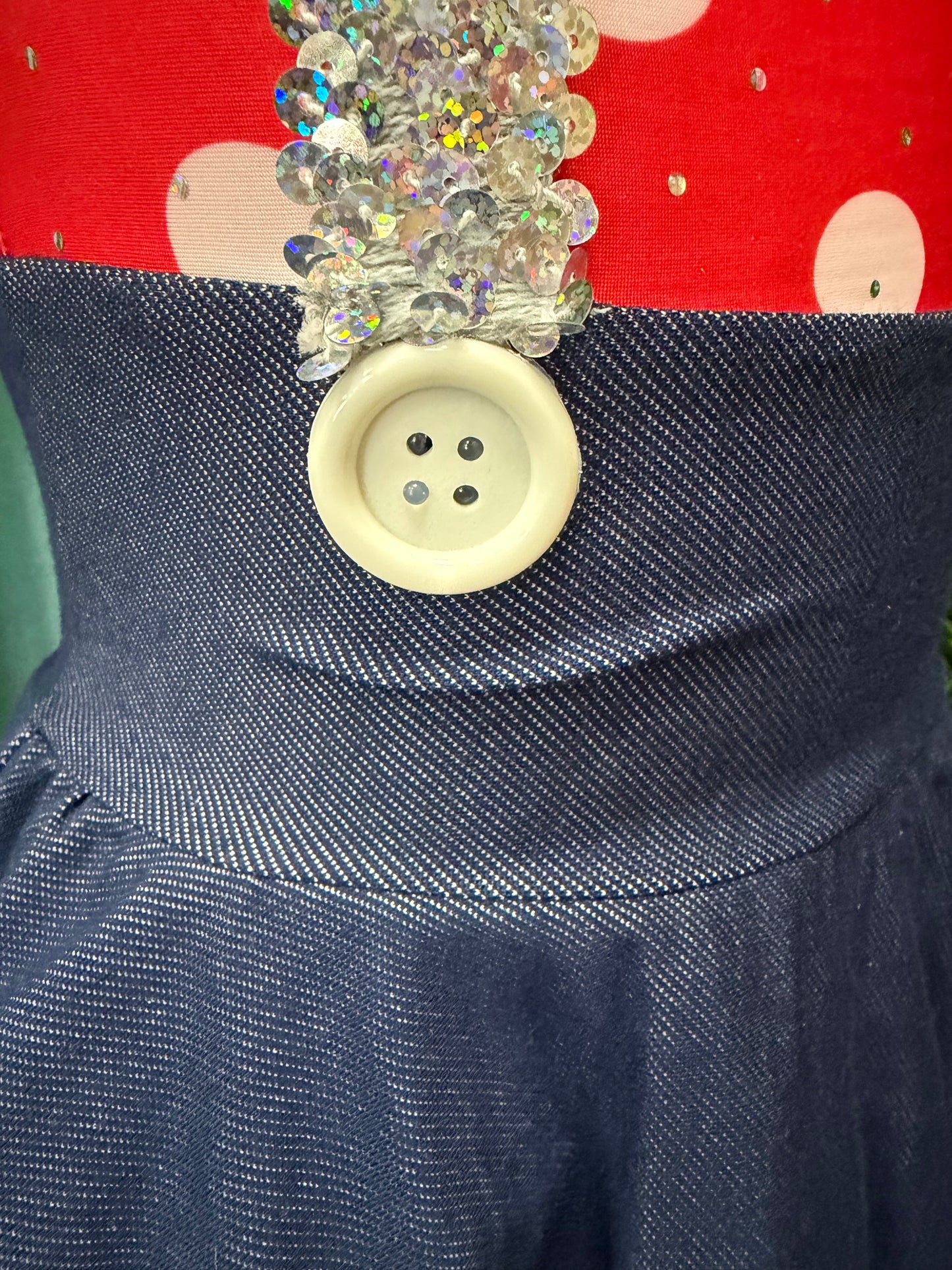 Child X-Small Red Denim Polkadot Costume