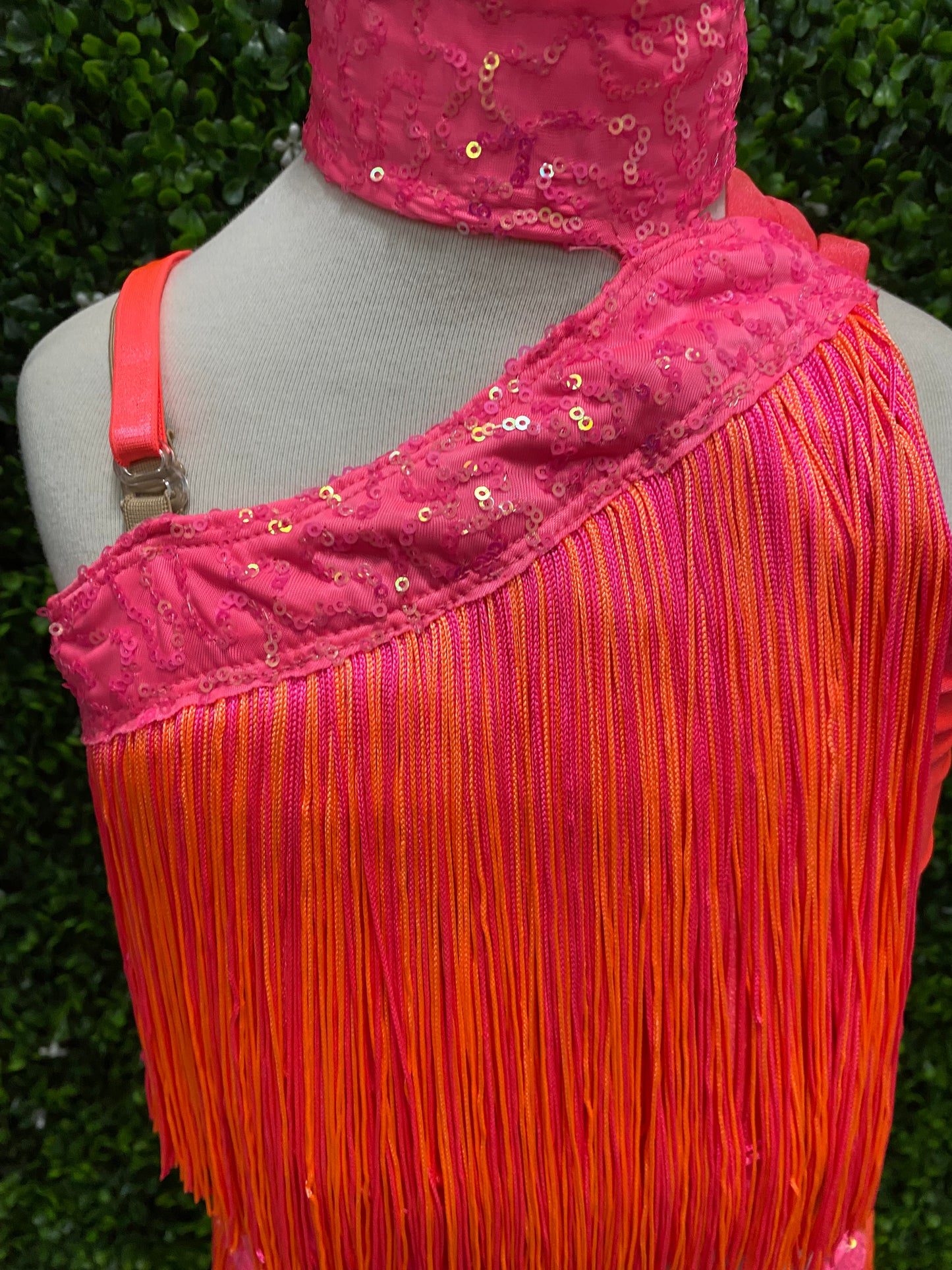 Child Medium Pink and Orange Fringe Costume