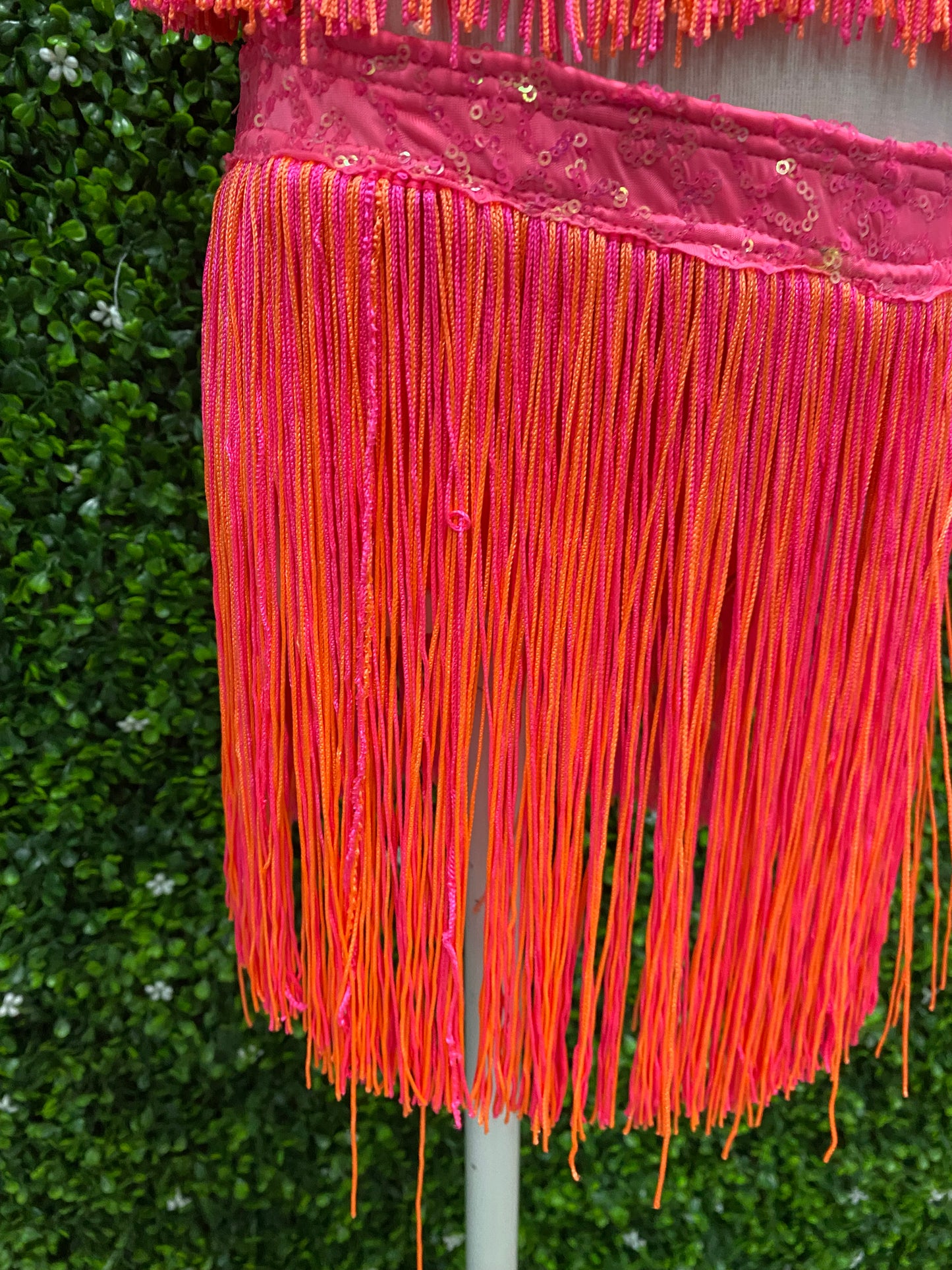 Child Medium Pink and Orange Fringe Costume