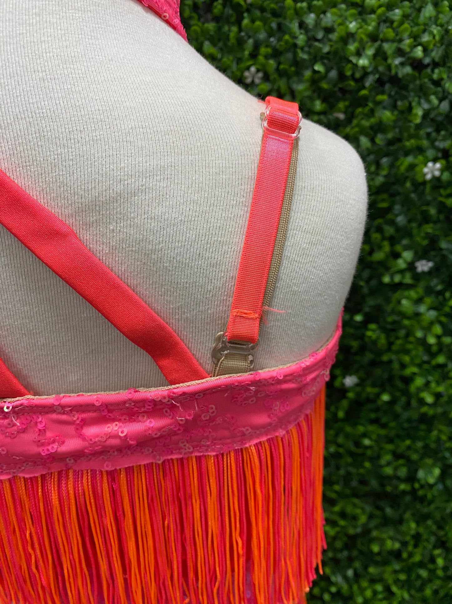 Child Medium Pink and Orange Fringe Costume