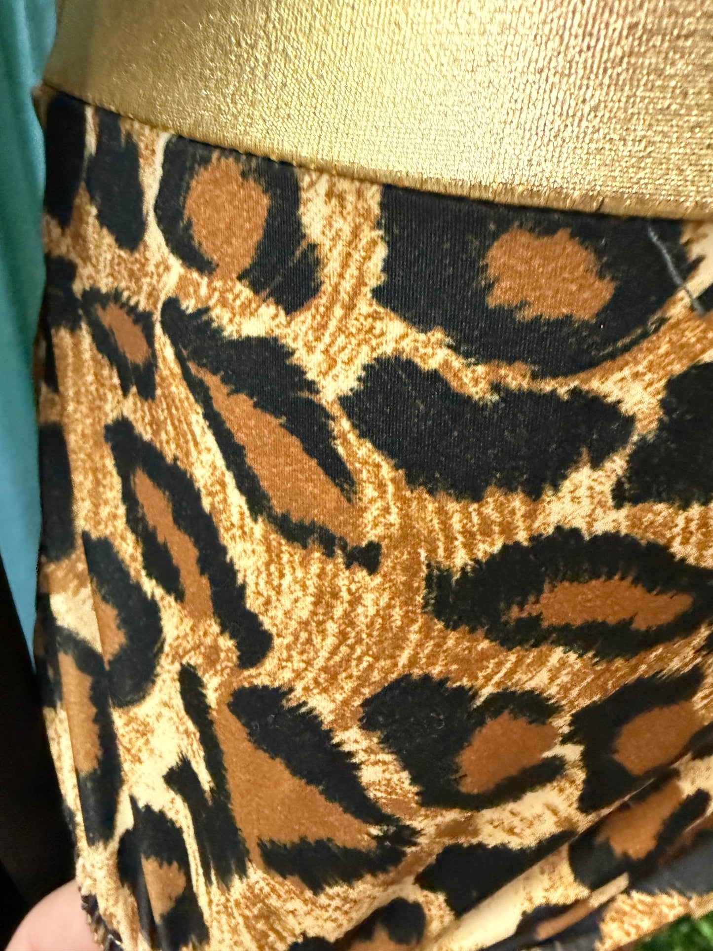 Adult Medium Black Leotard with Leopard Brief Costume