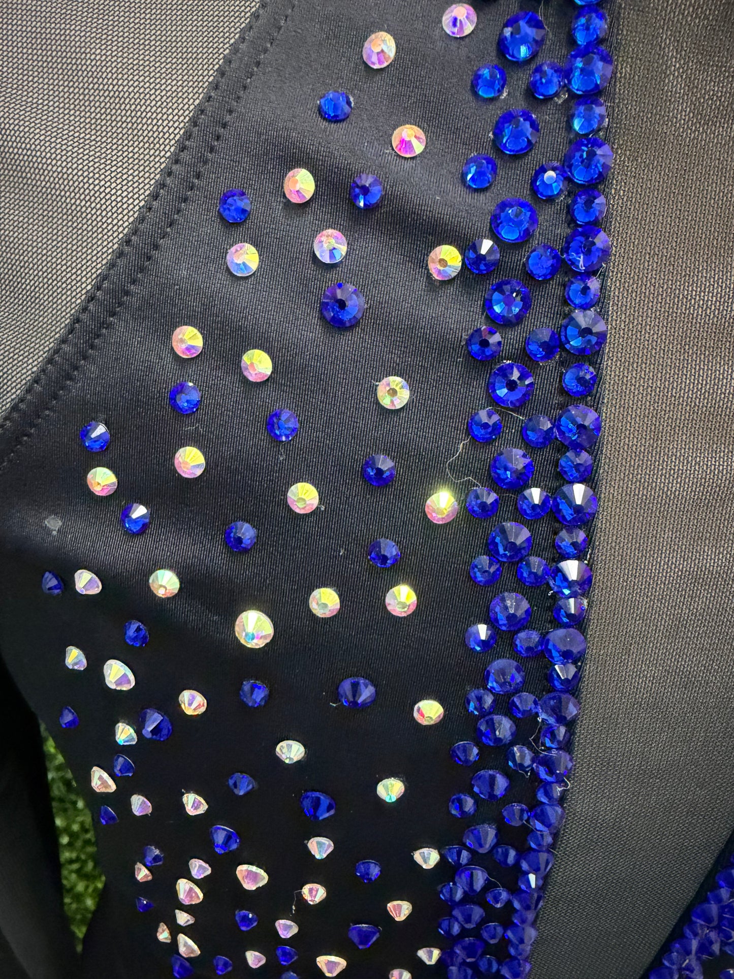 Adult Medium Black Leotard with Blue Stones