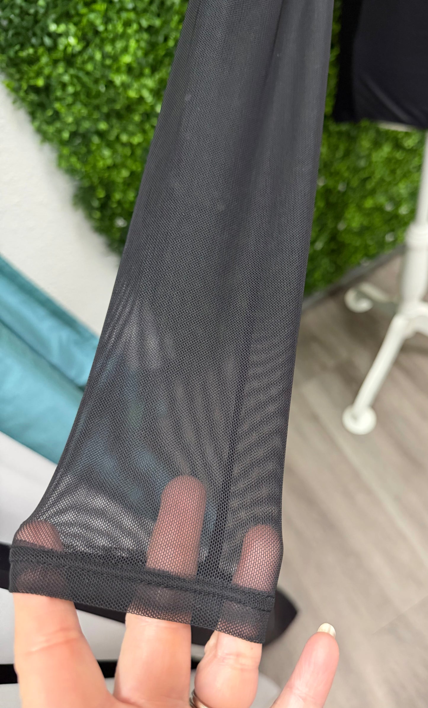 Adult Medium Black Leotard with Blue Stones