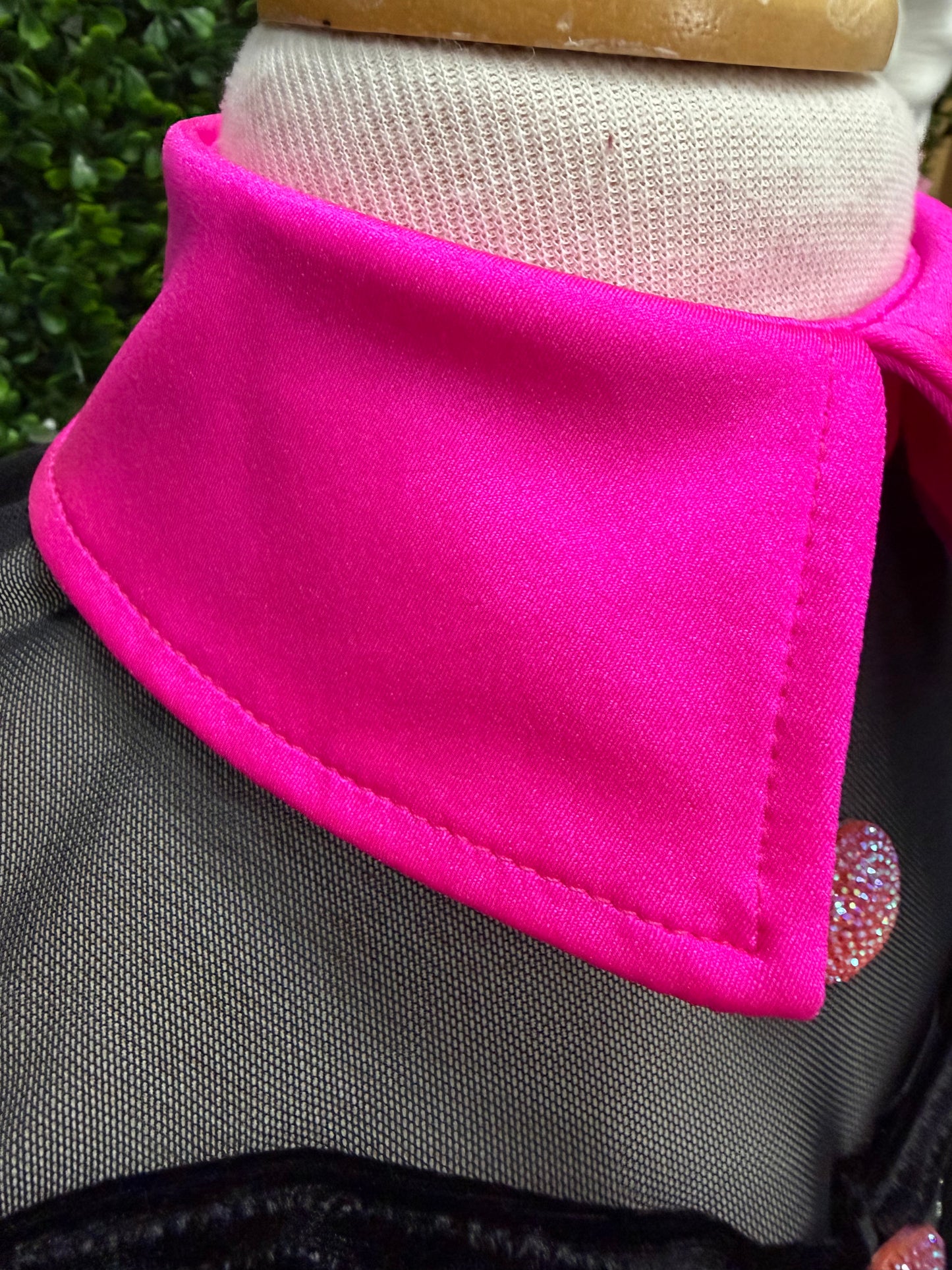 Adult Small Black and Pink Fringe Costume