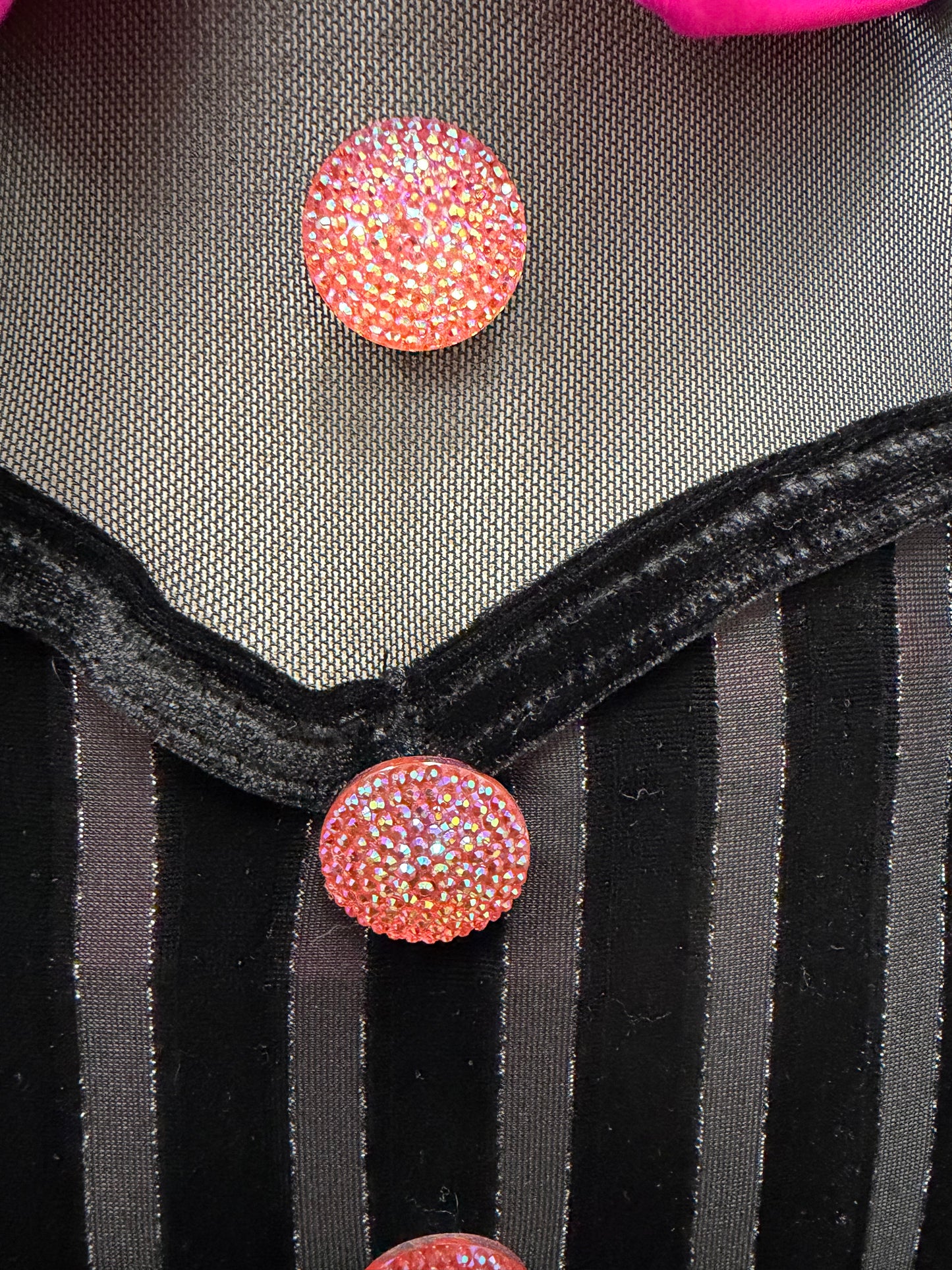 Adult Small Black and Pink Fringe Costume