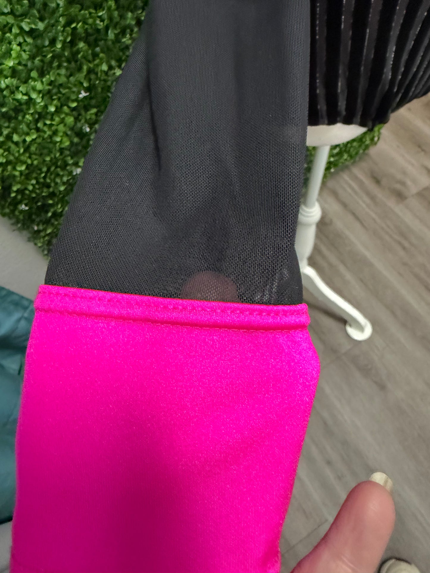 Adult Small Black and Pink Fringe Costume