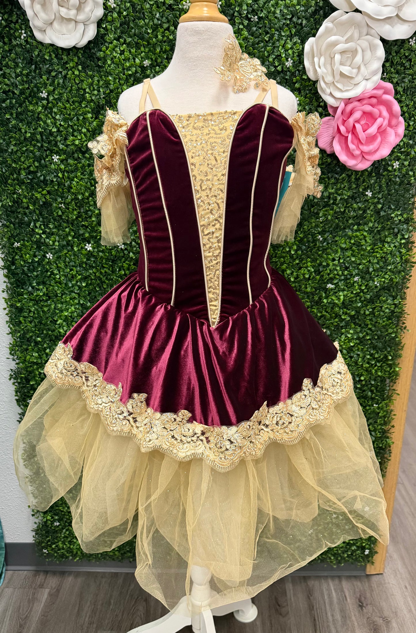 Adult Medium Maroon and Gold Ballet Costume