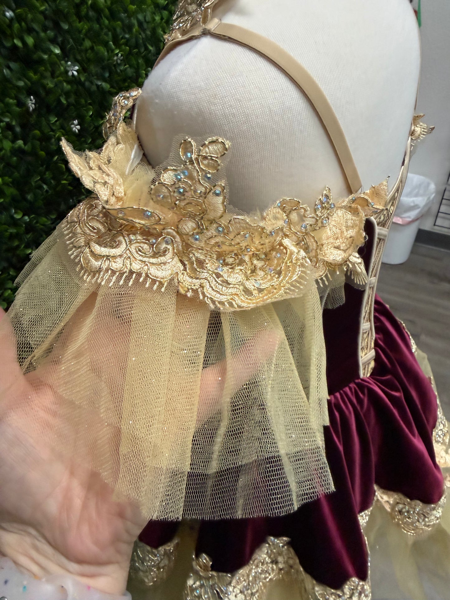 Adult Medium Maroon and Gold Ballet Costume