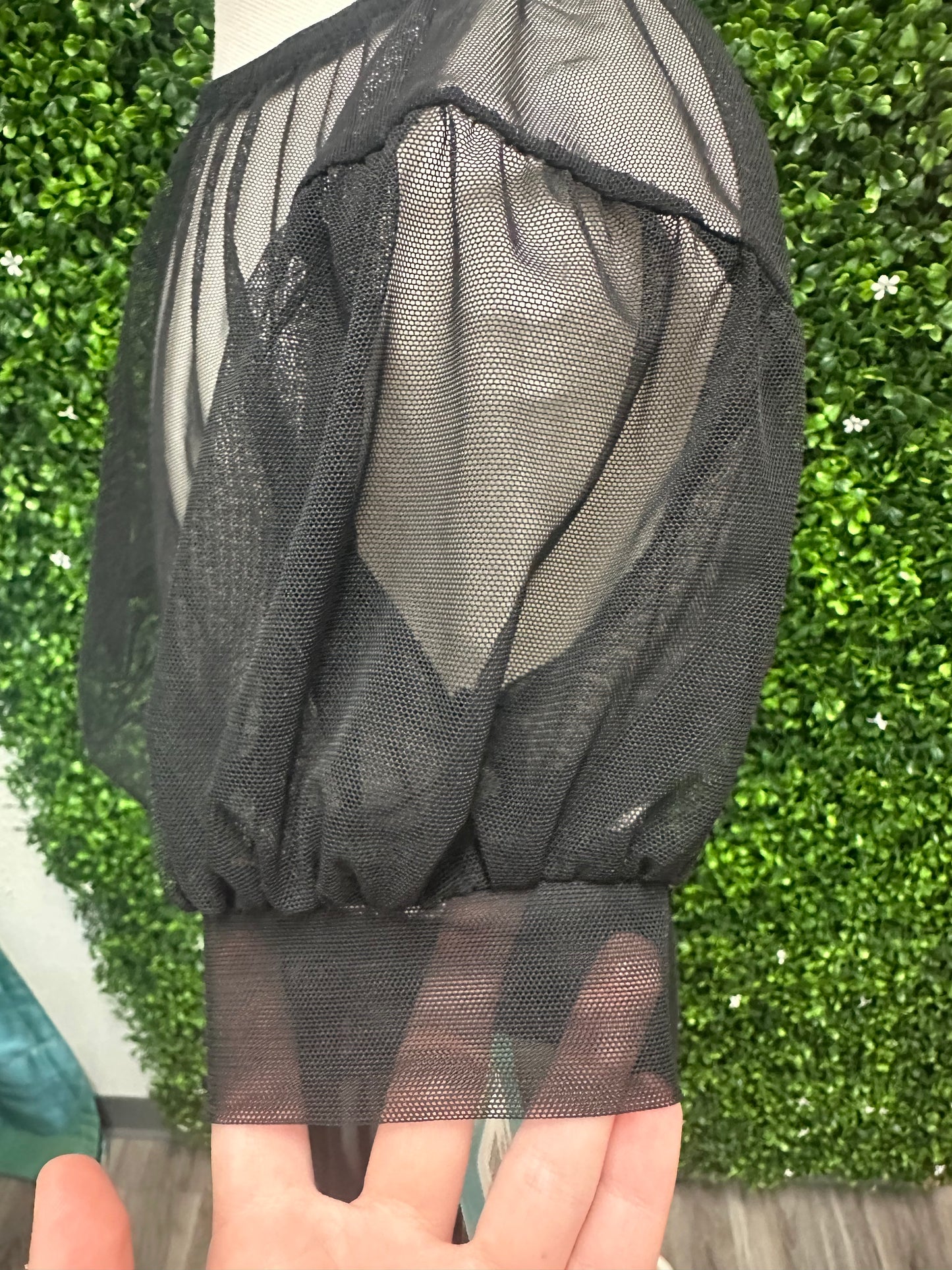 Adult Small Black Mesh 2 Piece