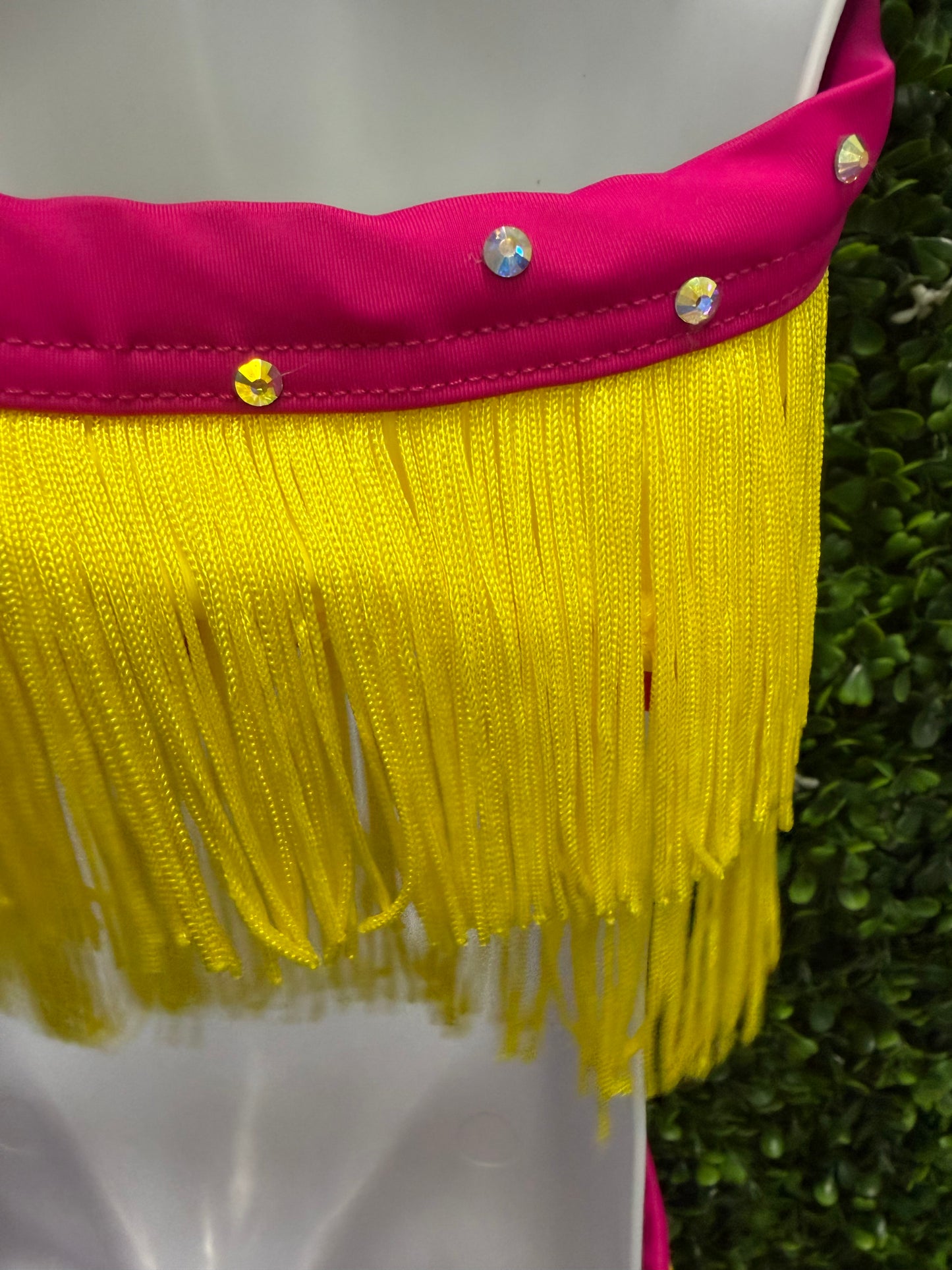 Child Medium Yellow Fringe Pink Costume
