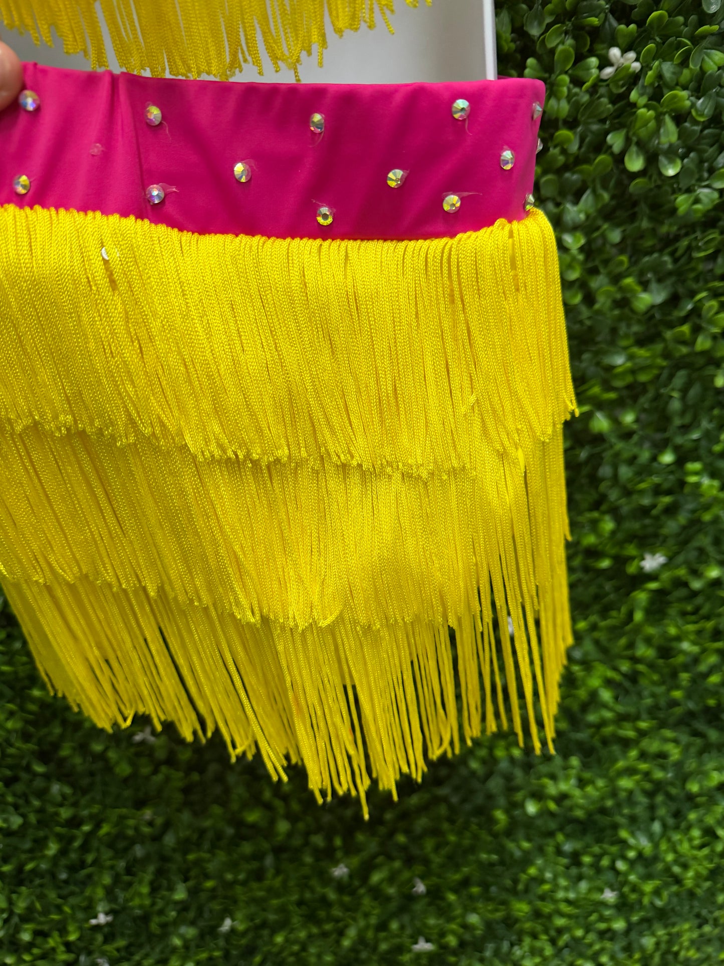 Child Medium Yellow Fringe Pink Costume