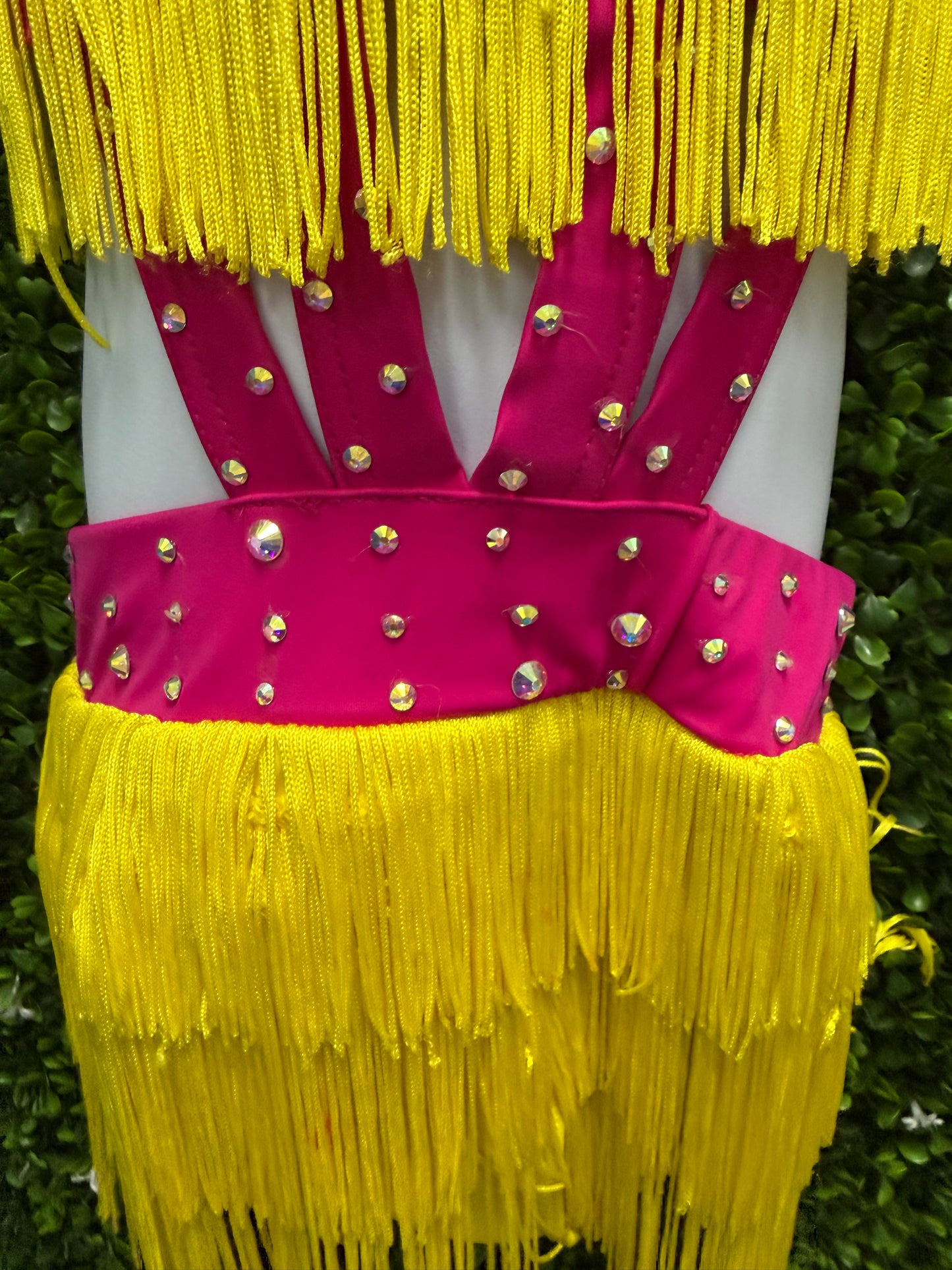 Child Medium Yellow Fringe Pink Costume