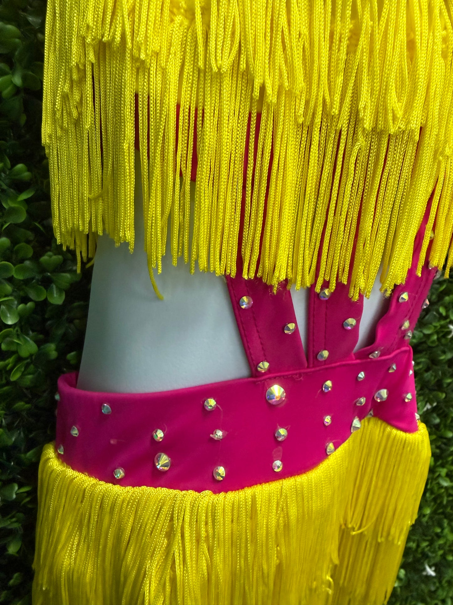 Child Medium Yellow Fringe Pink Costume