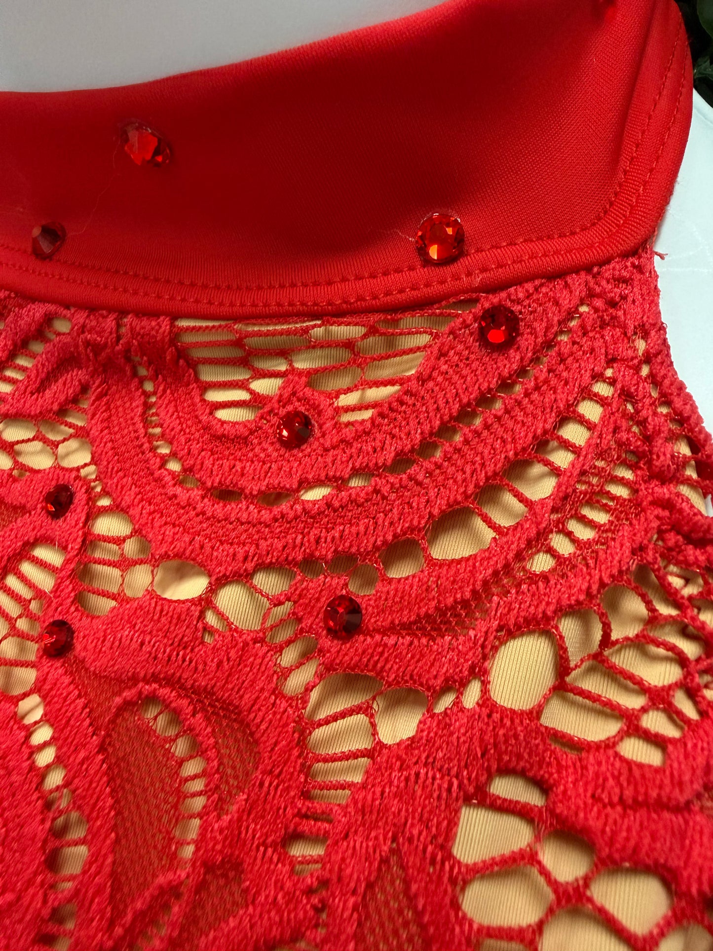 Adult Medium Red Top with Long Skirt