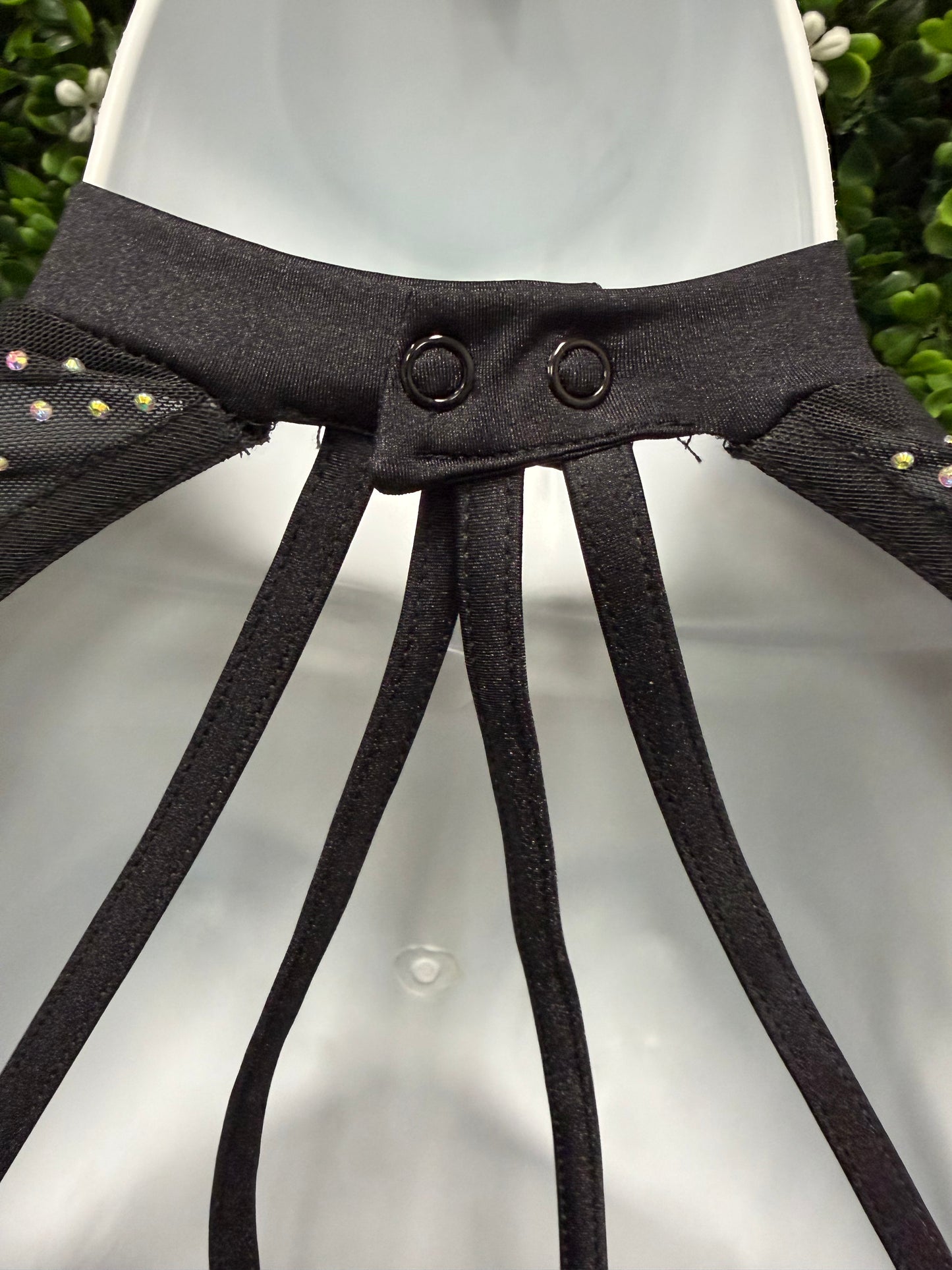 Child Medium Black Stone Leotard with Skirt Costume
