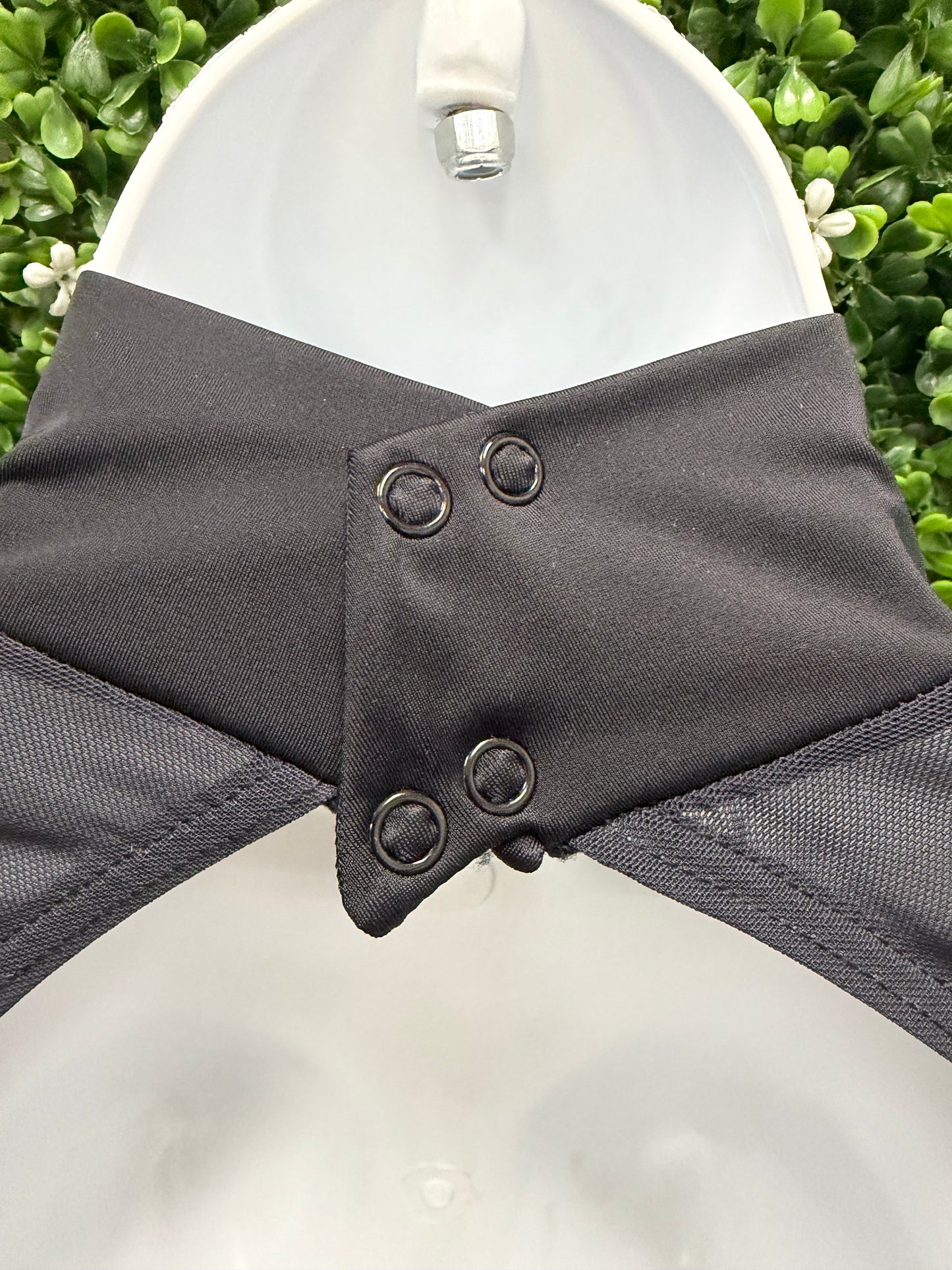 Adult Medium Black Unitard with Clear Stone