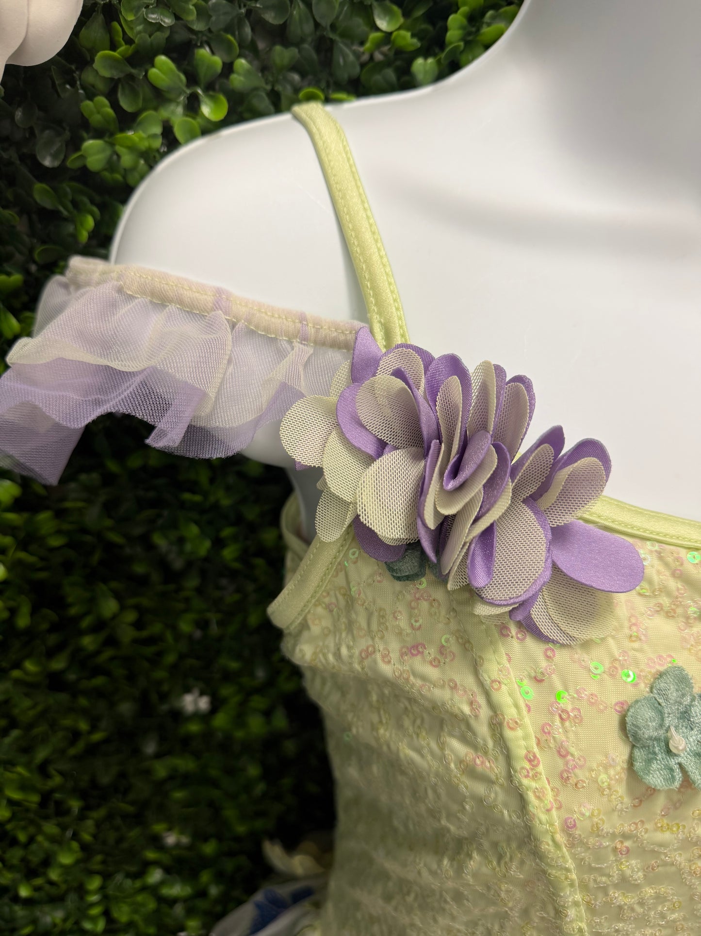 Child X-Large Green and Lavender Ballet Costume