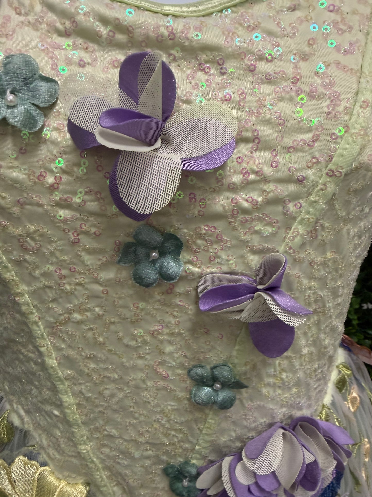 Child X-Large Green and Lavender Ballet Costume
