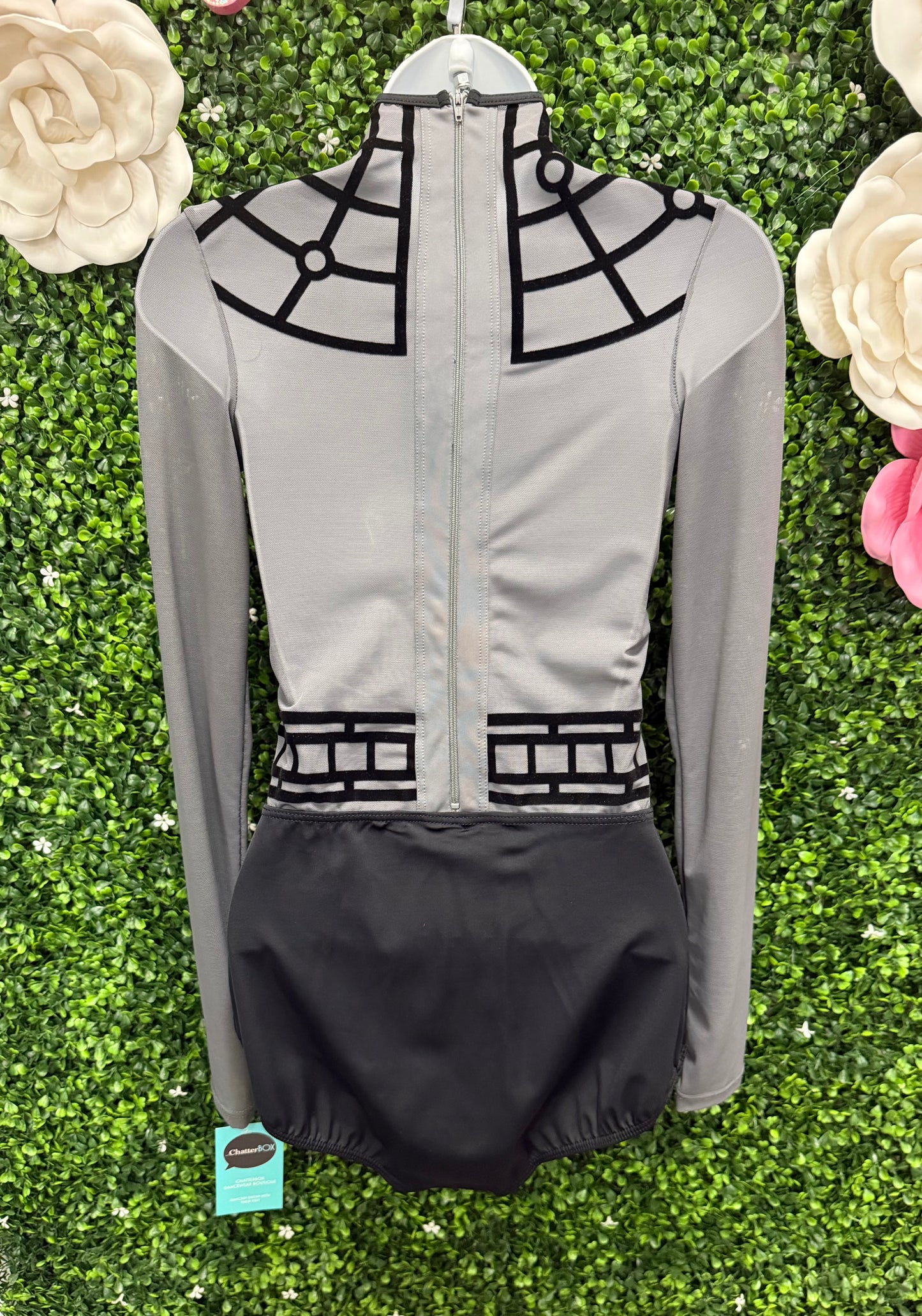 Adult Medium Black and Grey Leotard Costume