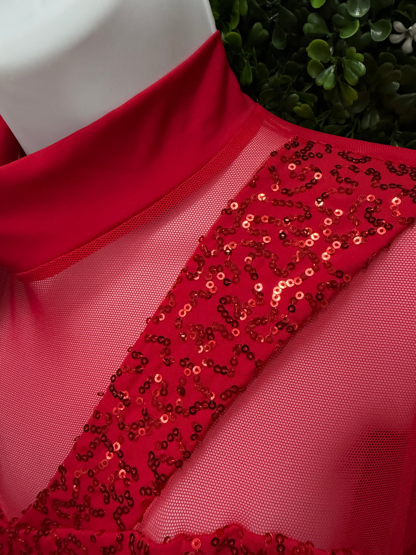 Adult X-Large Red Sequin Fringe Dress
