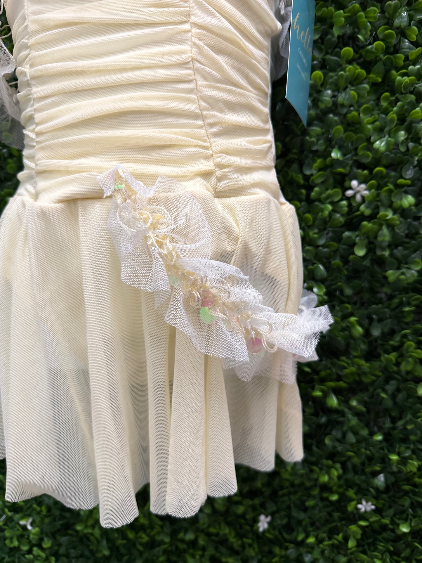 Child Small Cream Ruffle Costume
