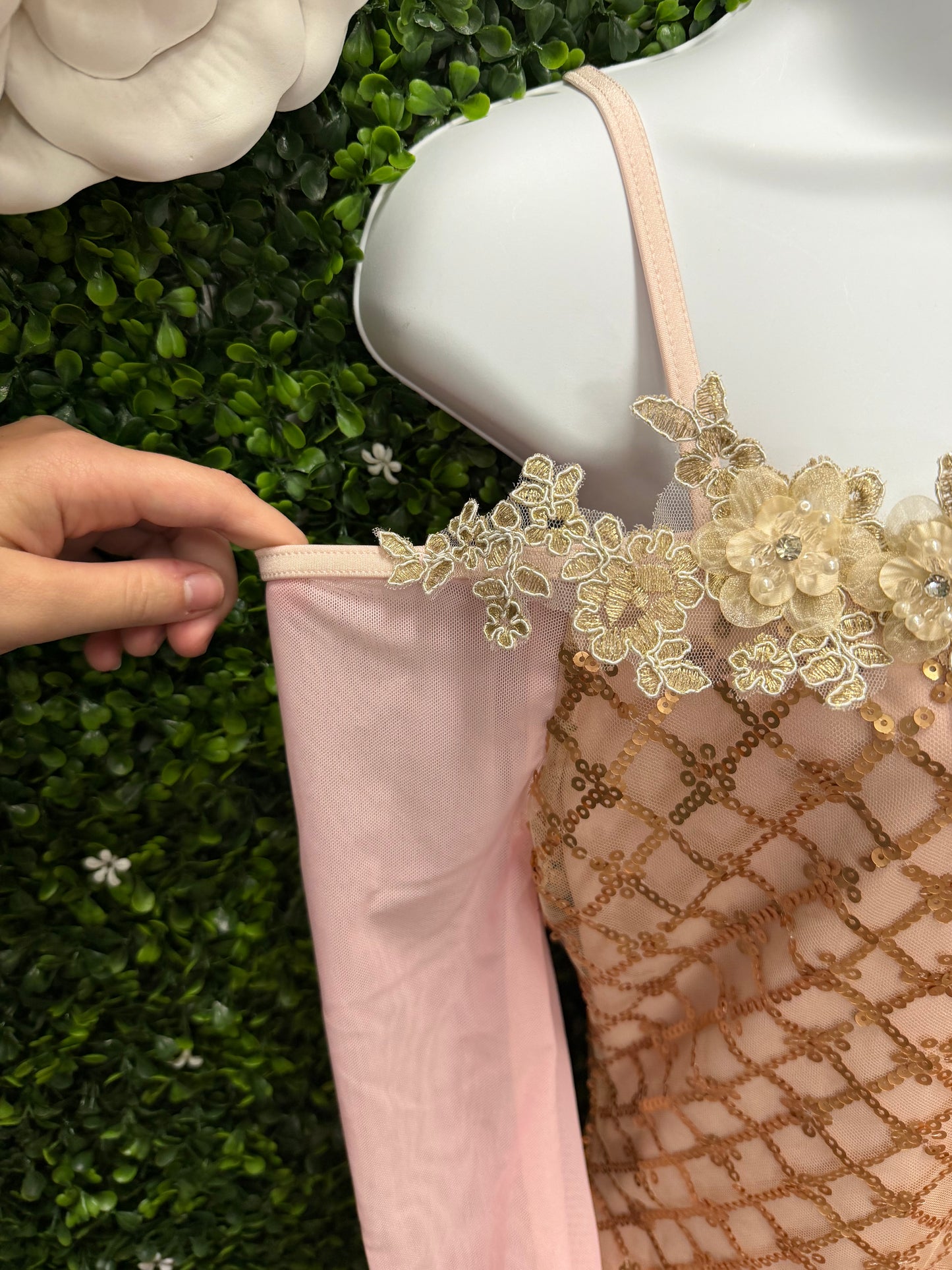 Adult Medium Pink Gold Ballet Costume