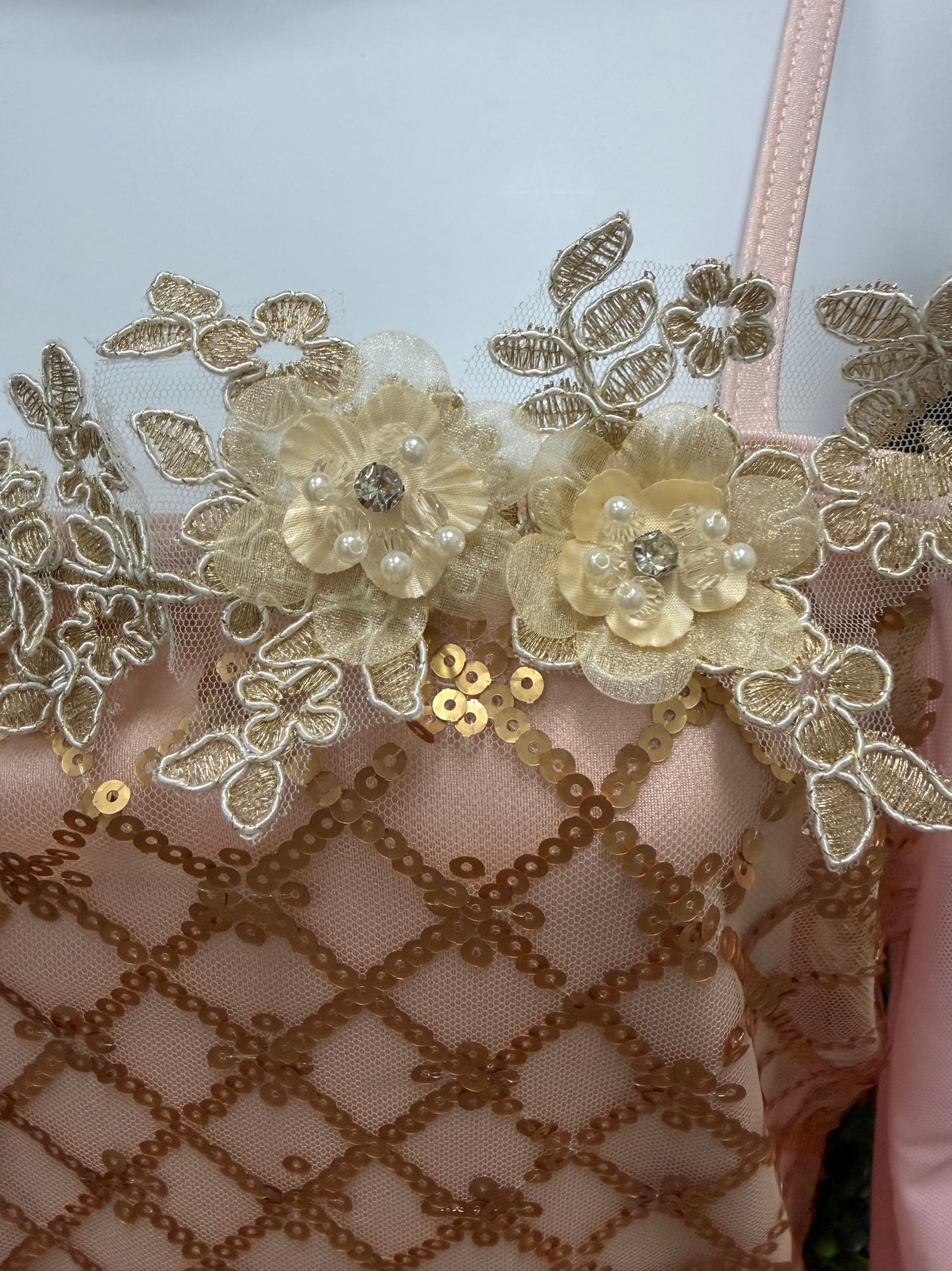 Adult Medium Pink Gold Ballet Costume
