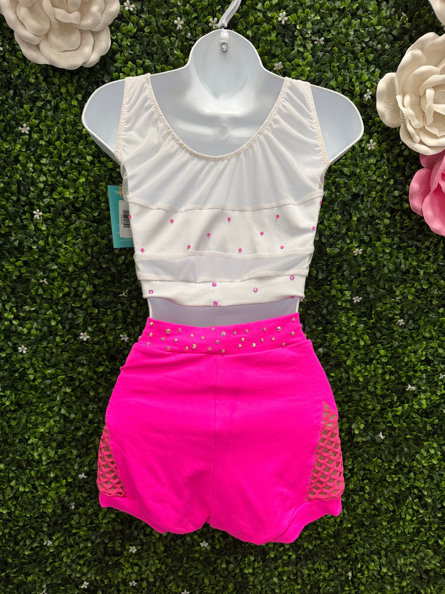 Adult Medium White and Pink Short Costume