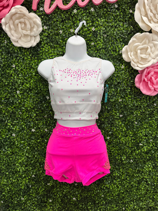 Adult Medium White and Pink Short Costume