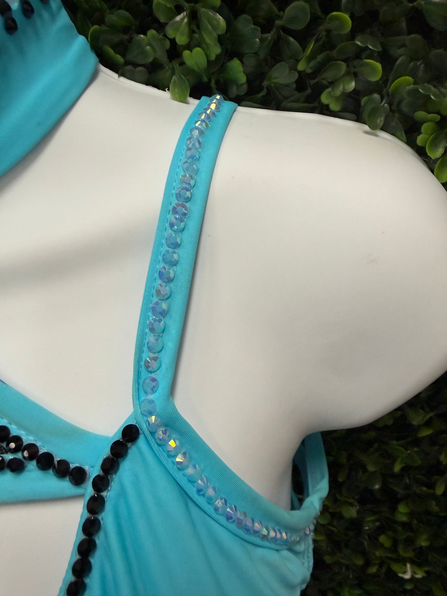Adult Small Blue and Black Fringe Costume