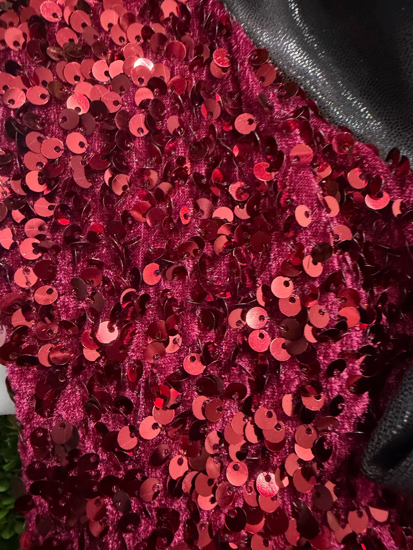 Child Large Velvet Sequin Maroon Dance Dress