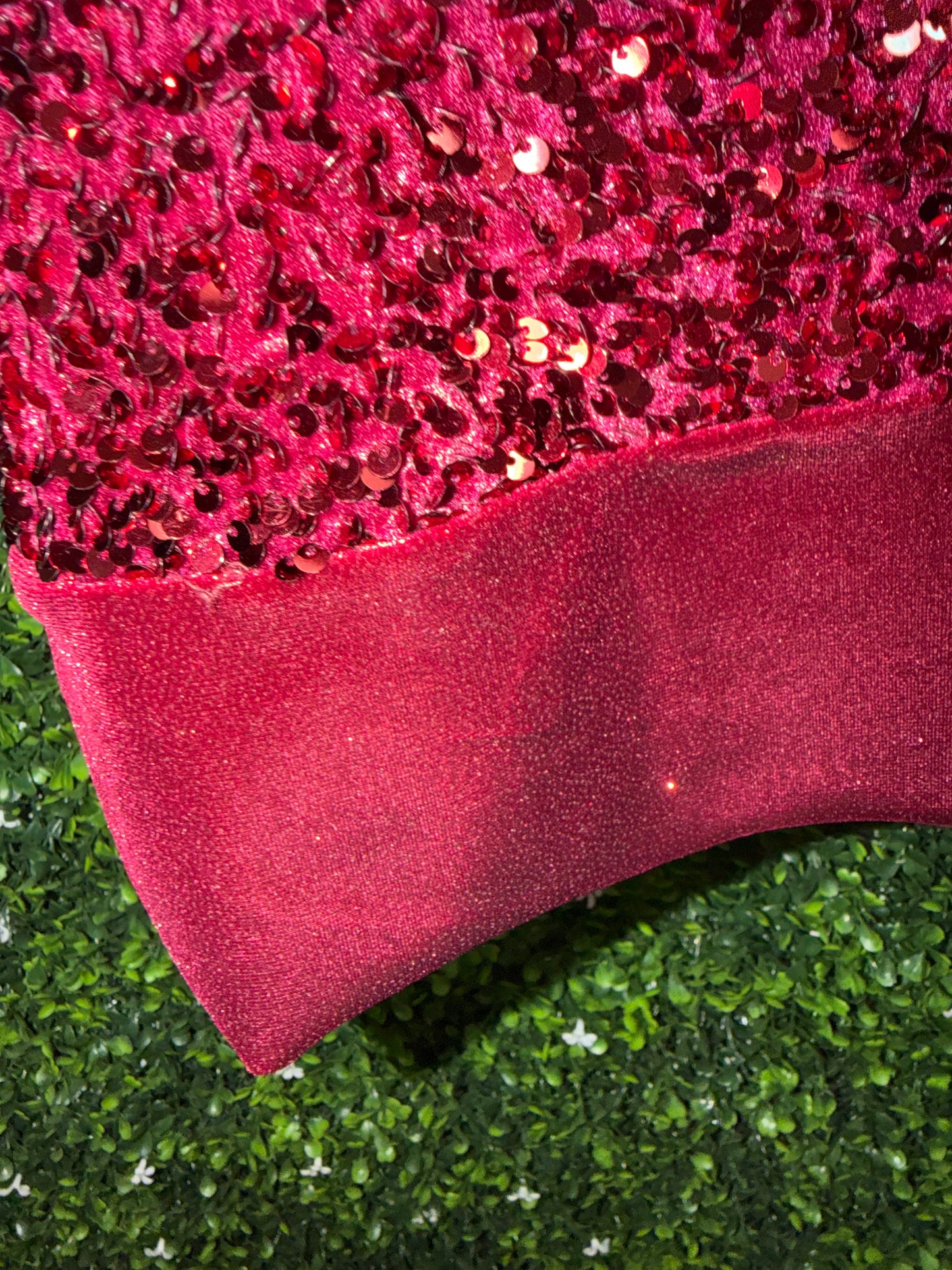 Child Large Velvet Sequin Maroon Dance Dress