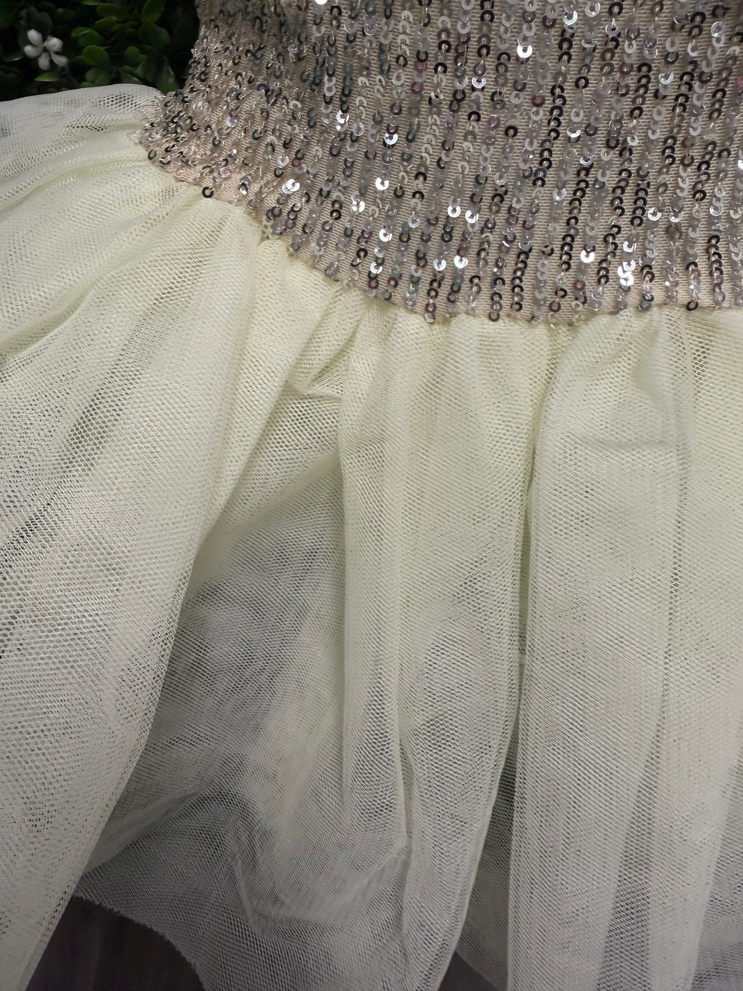 Child Medium Cream and Gold Ballet Dress