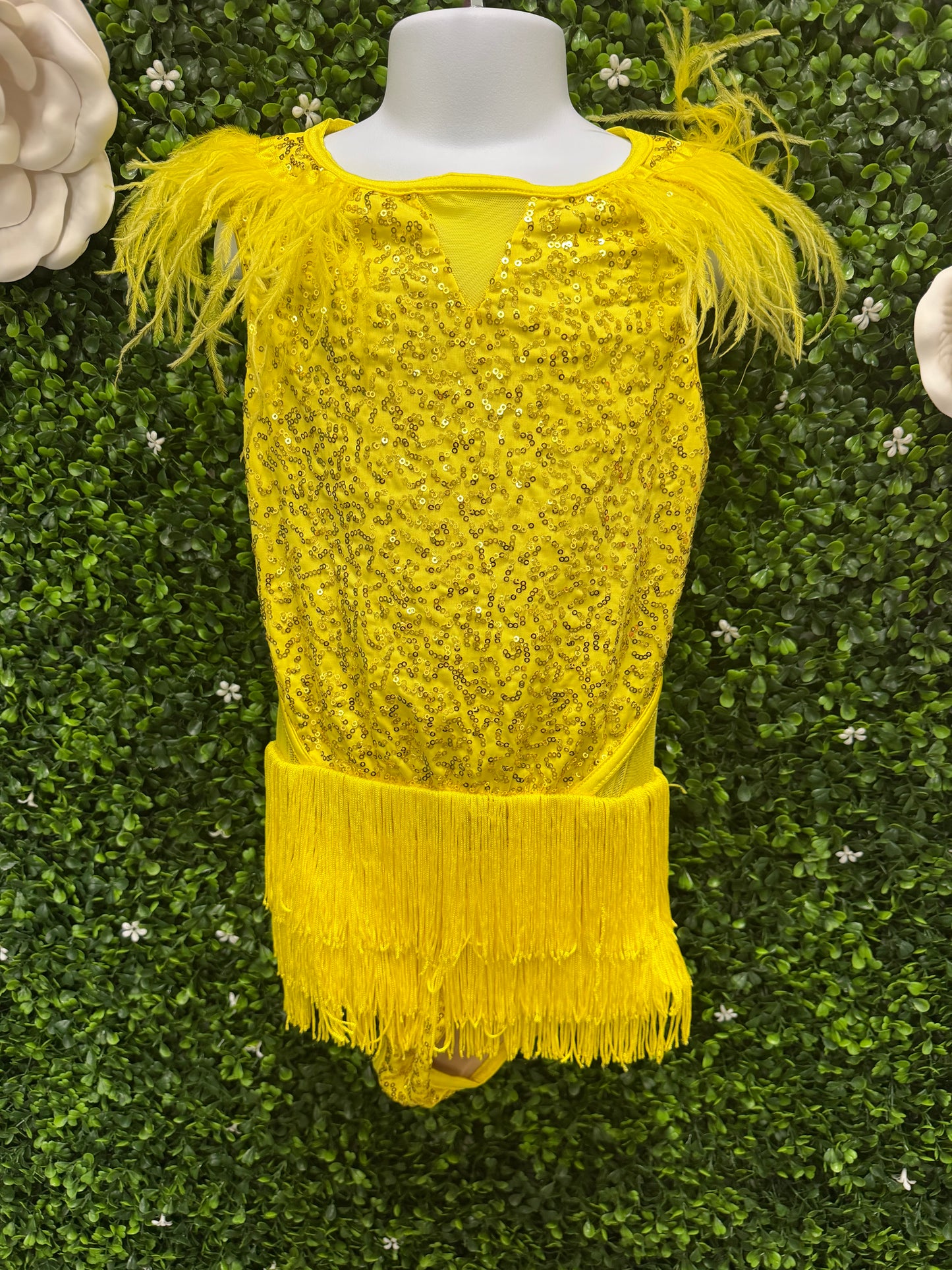 Child Medium Yellow Sequin Fringe Costume
