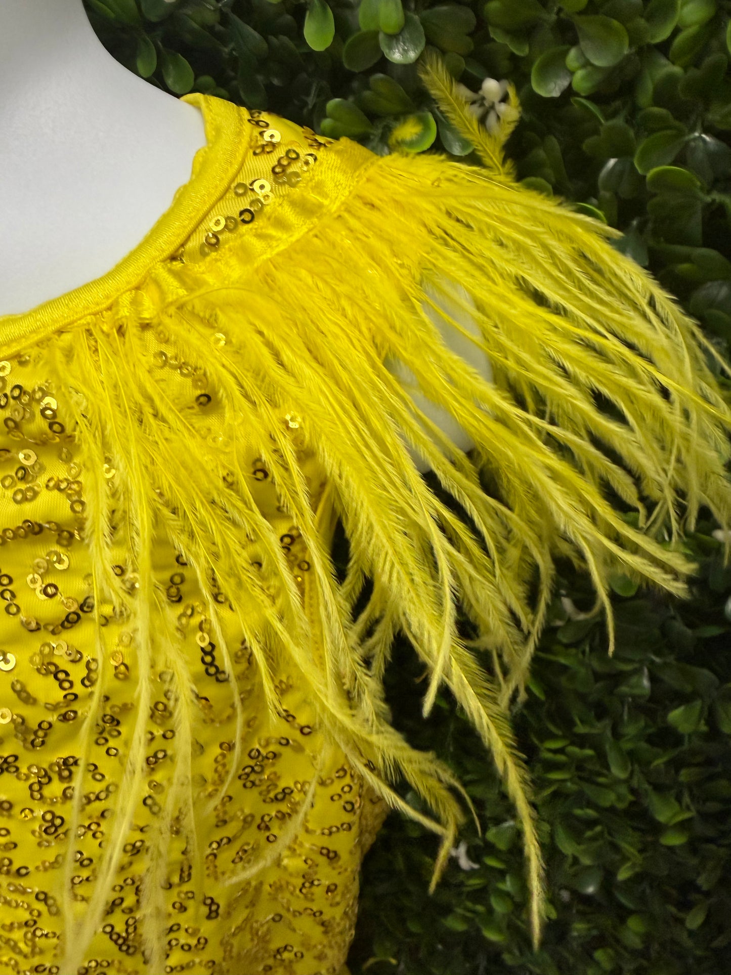 Child Medium Yellow Sequin Fringe Costume