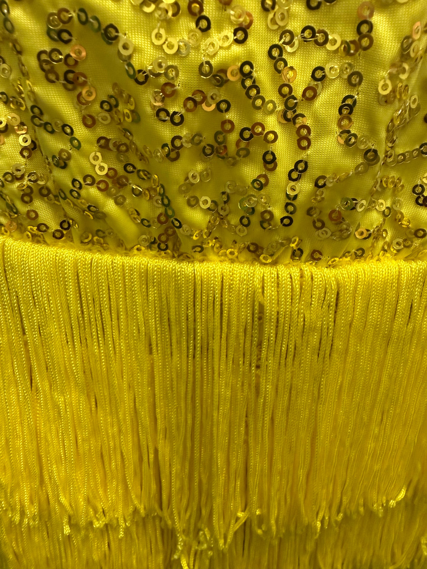 Child Medium Yellow Sequin Fringe Costume