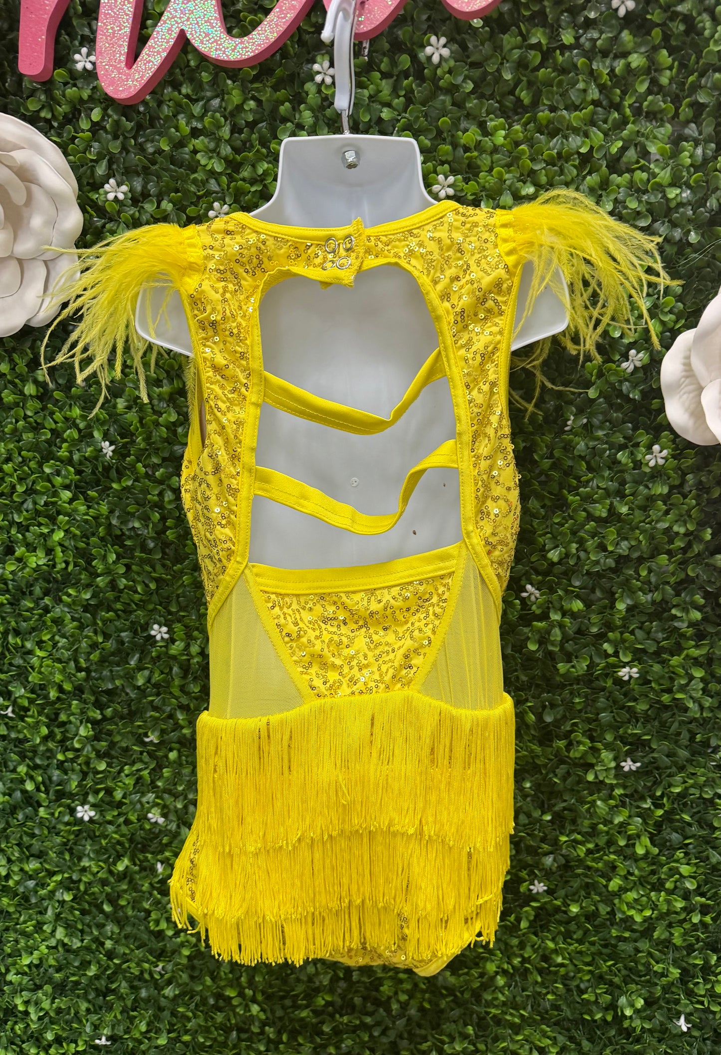 Child Medium Yellow Sequin Fringe Costume