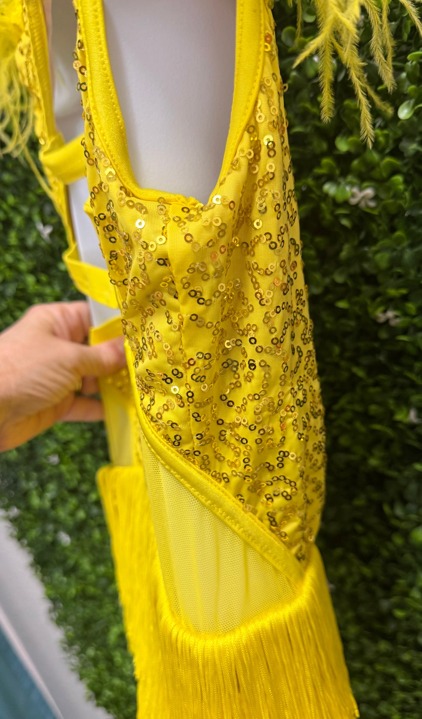 Child Medium Yellow Sequin Fringe Costume