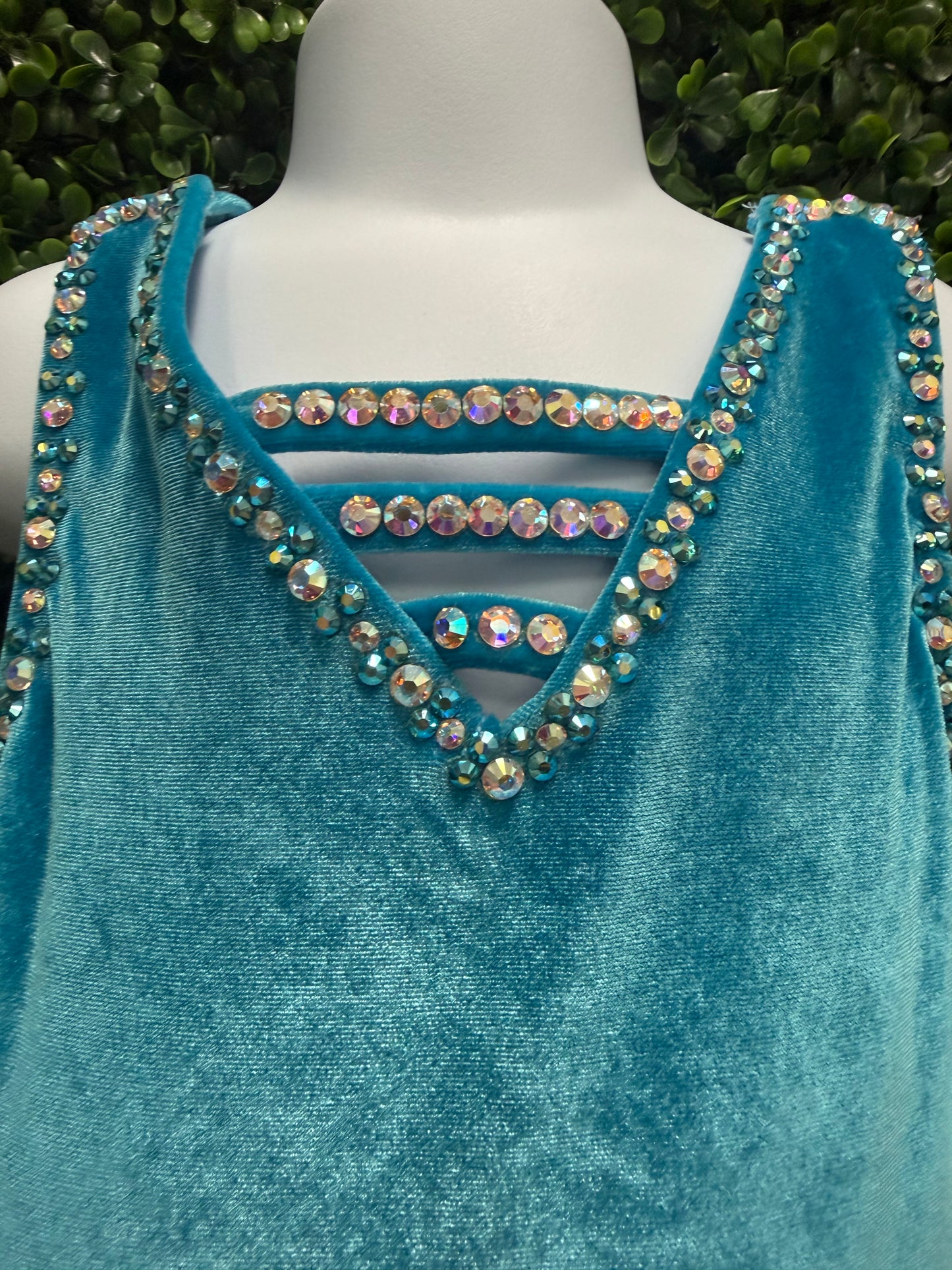 Child Small Blue Velvet Dress